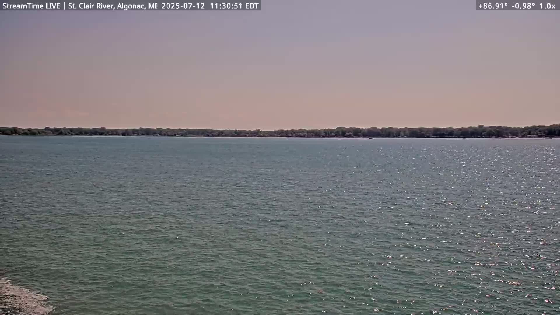 Algonac Village & St. Clair River & USA - Canada Border View Live Cam - Algonac, St. Clair, Michigan, USA