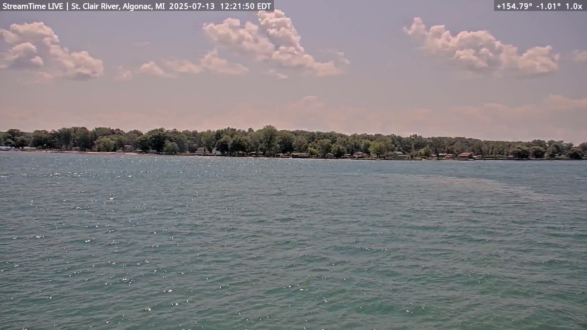 Algonac Village & St. Clair River & USA - Canada Border View Live Cam - Algonac, St. Clair, Michigan, USA