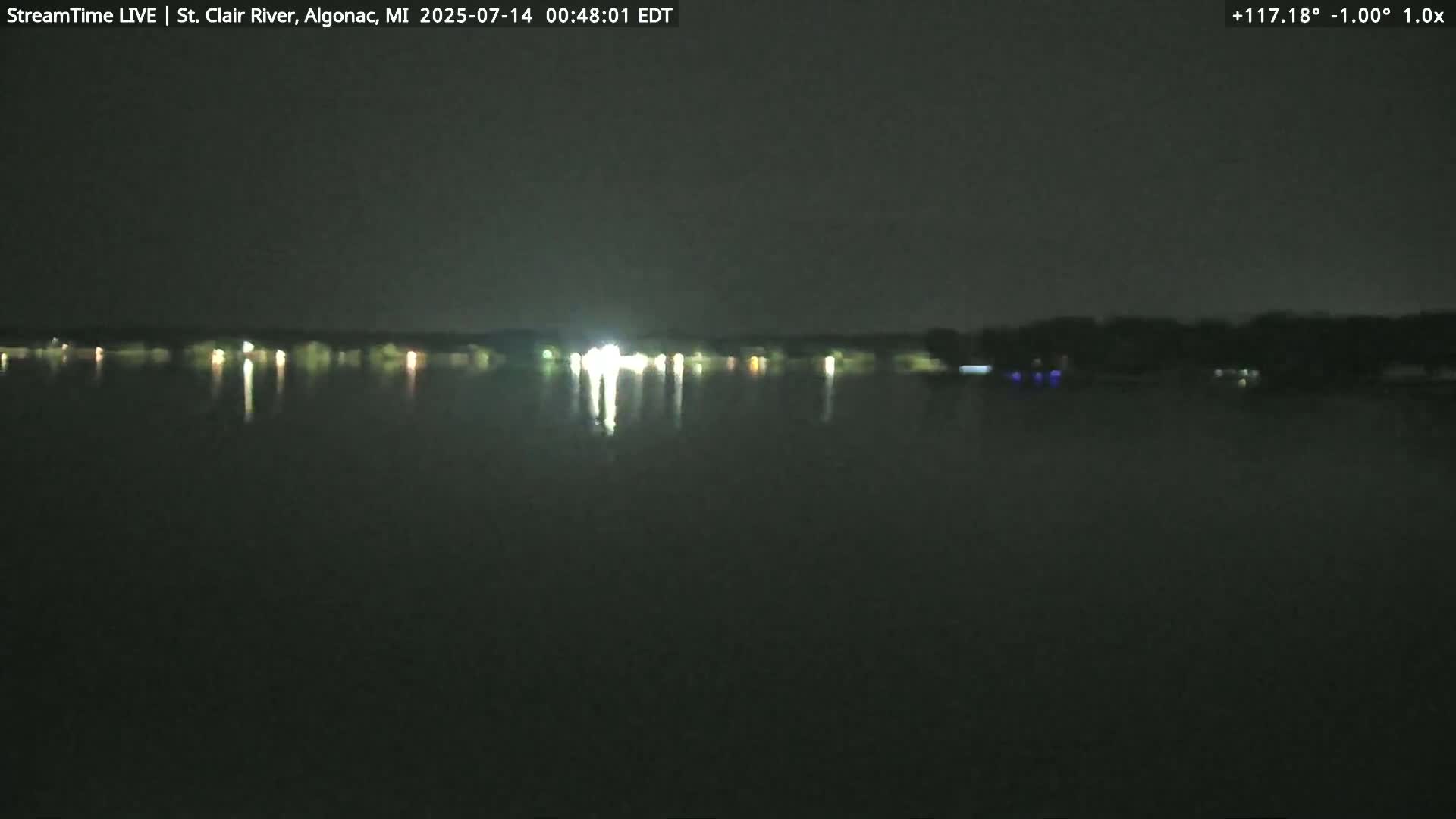 Algonac Village & St. Clair River & USA - Canada Border View Live Cam - Algonac, St. Clair, Michigan, USA