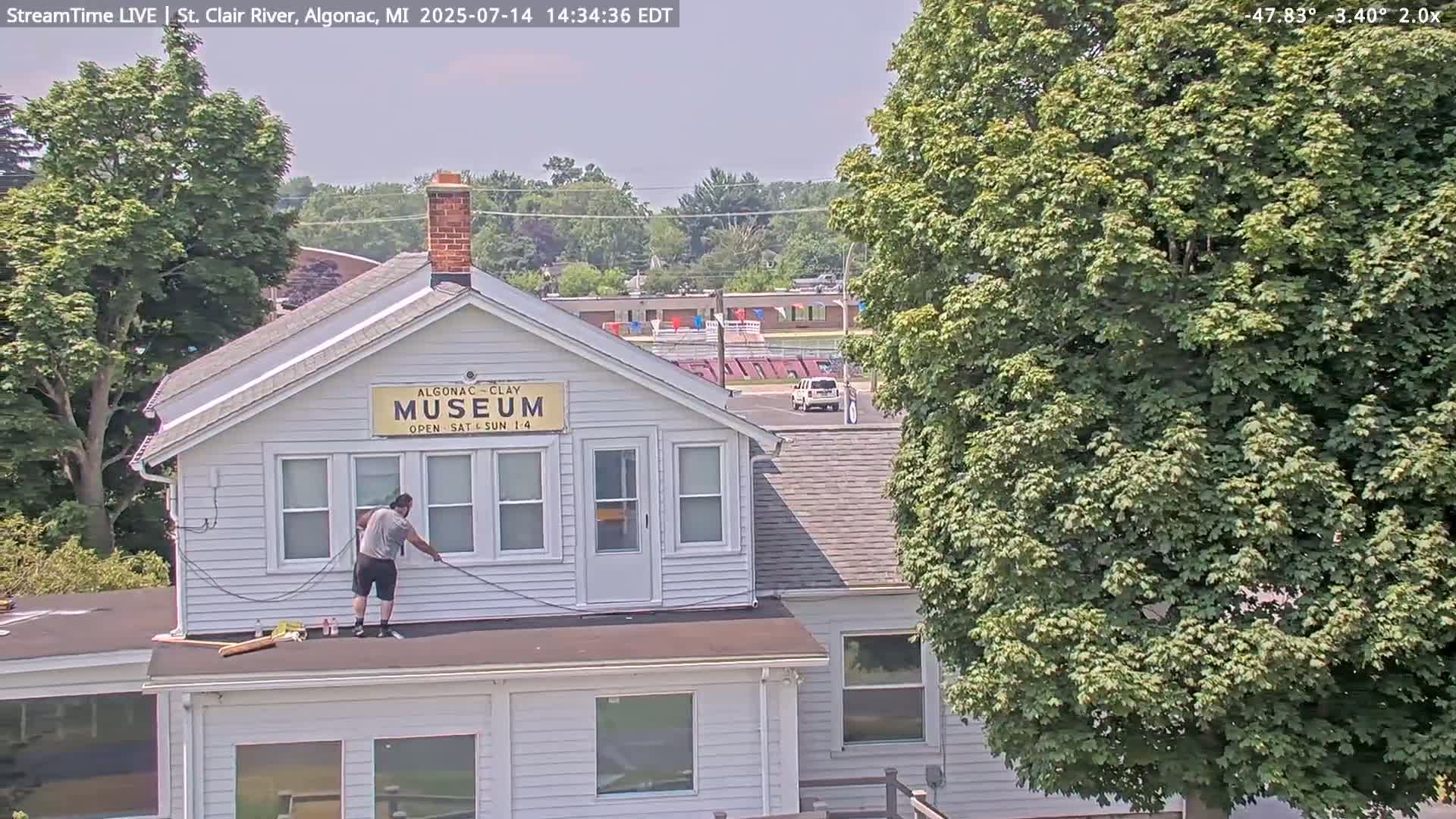 Algonac Village & St. Clair River & USA - Canada Border View Live Cam - Algonac, St. Clair, Michigan, USA