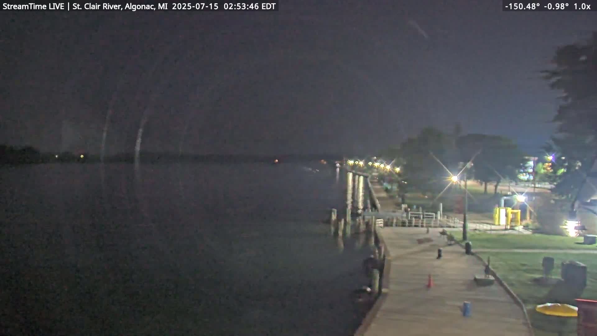 Algonac Village & St. Clair River & USA - Canada Border View Live Cam - Algonac, St. Clair, Michigan, USA