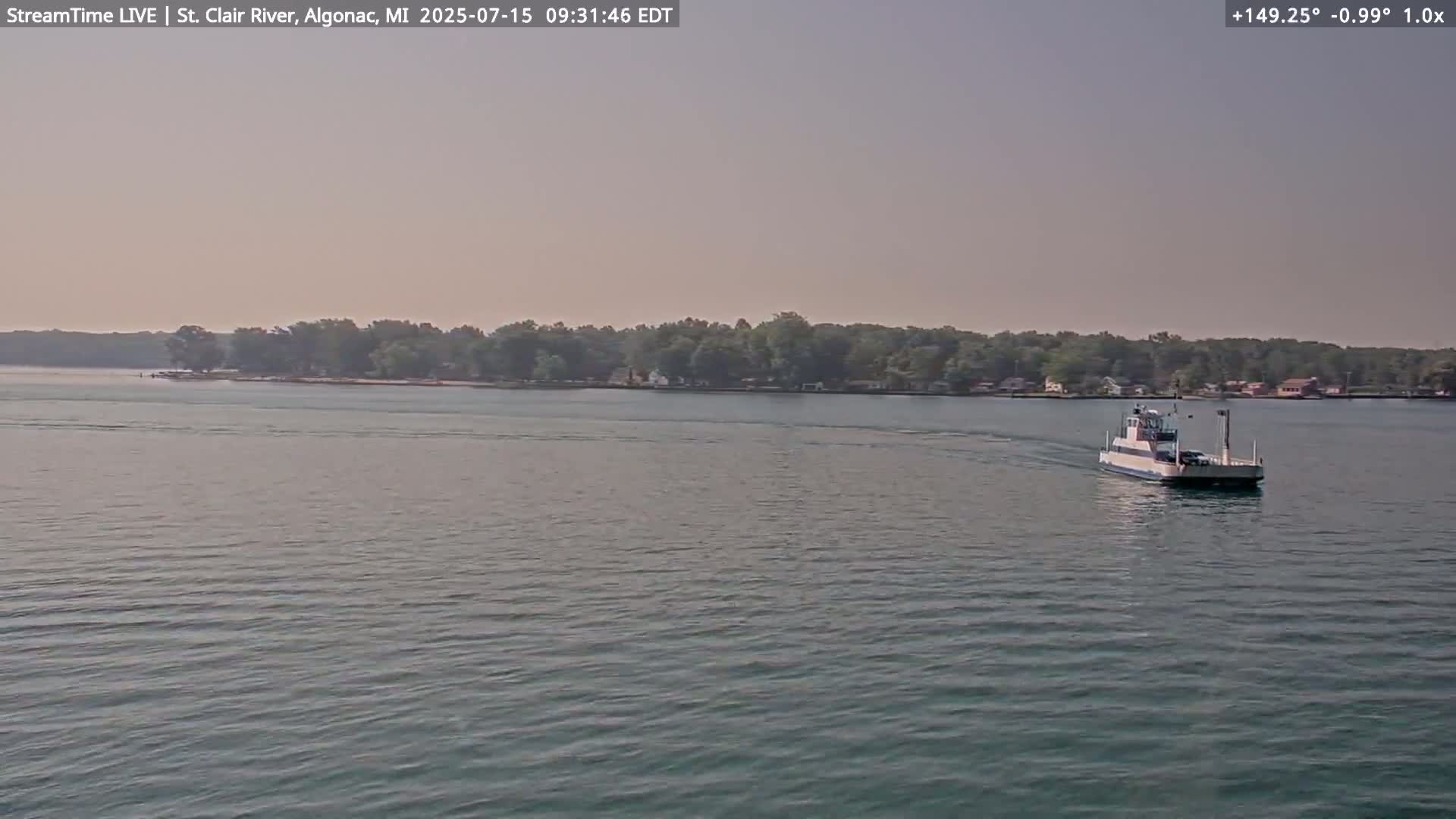Algonac Village & St. Clair River & USA - Canada Border View Live Cam - Algonac, St. Clair, Michigan, USA
