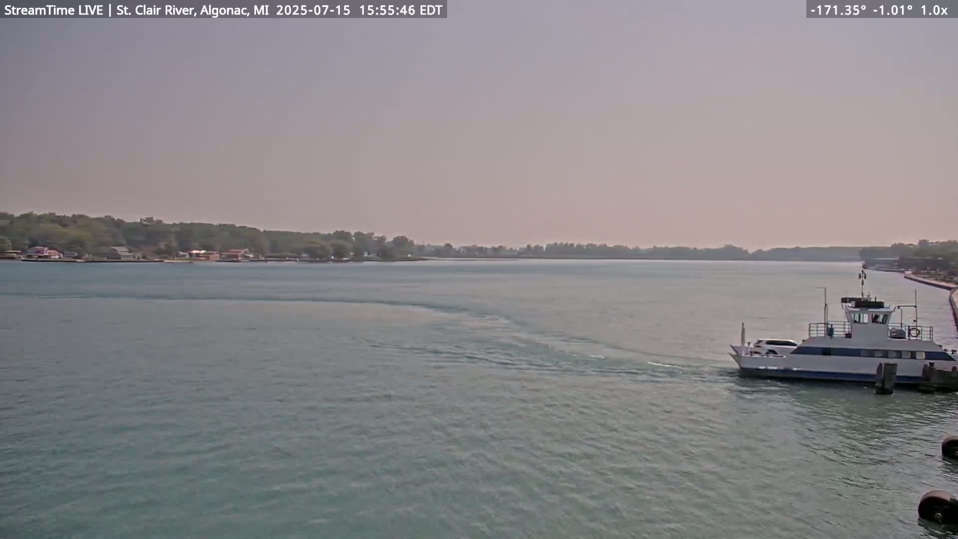 Algonac Village & St. Clair River & USA - Canada Border View Live Cam - Algonac, St. Clair, Michigan, USA