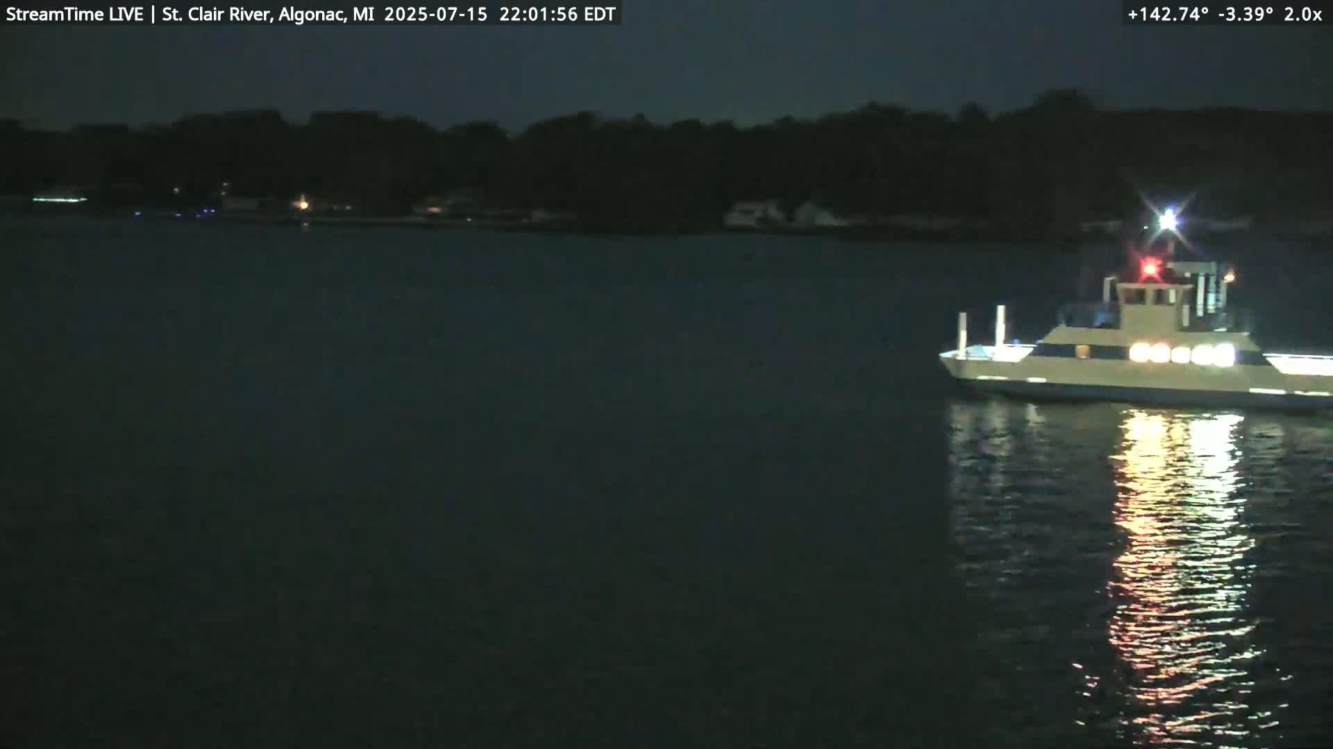 Algonac Village & St. Clair River & USA - Canada Border View Live Cam - Algonac, St. Clair, Michigan, USA