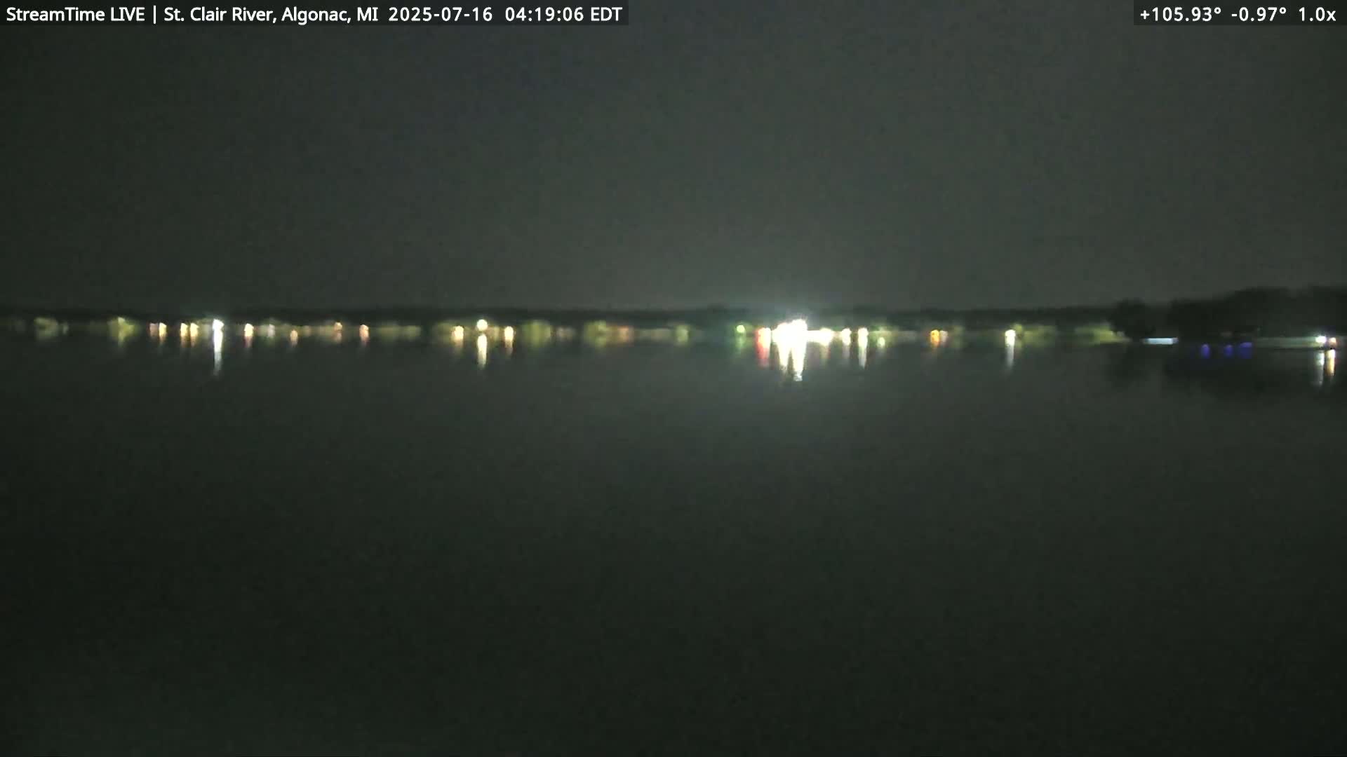 Algonac Village & St. Clair River & USA - Canada Border View Live Cam - Algonac, St. Clair, Michigan, USA