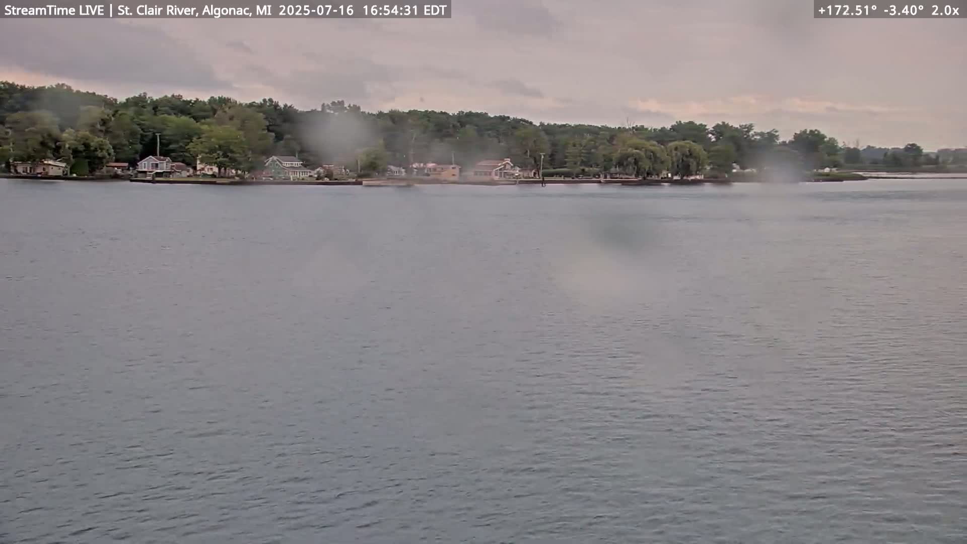 Algonac Village & St. Clair River & USA - Canada Border View Live Cam - Algonac, St. Clair, Michigan, USA