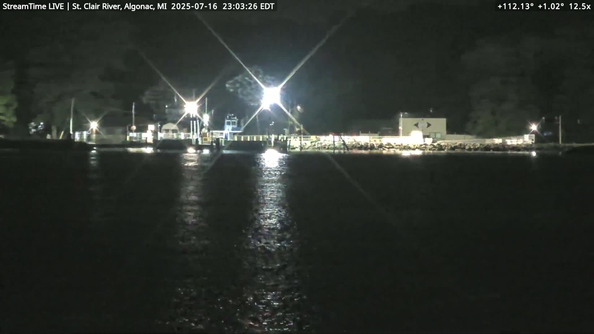 Algonac Village & St. Clair River & USA - Canada Border View Live Cam - Algonac, St. Clair, Michigan, USA