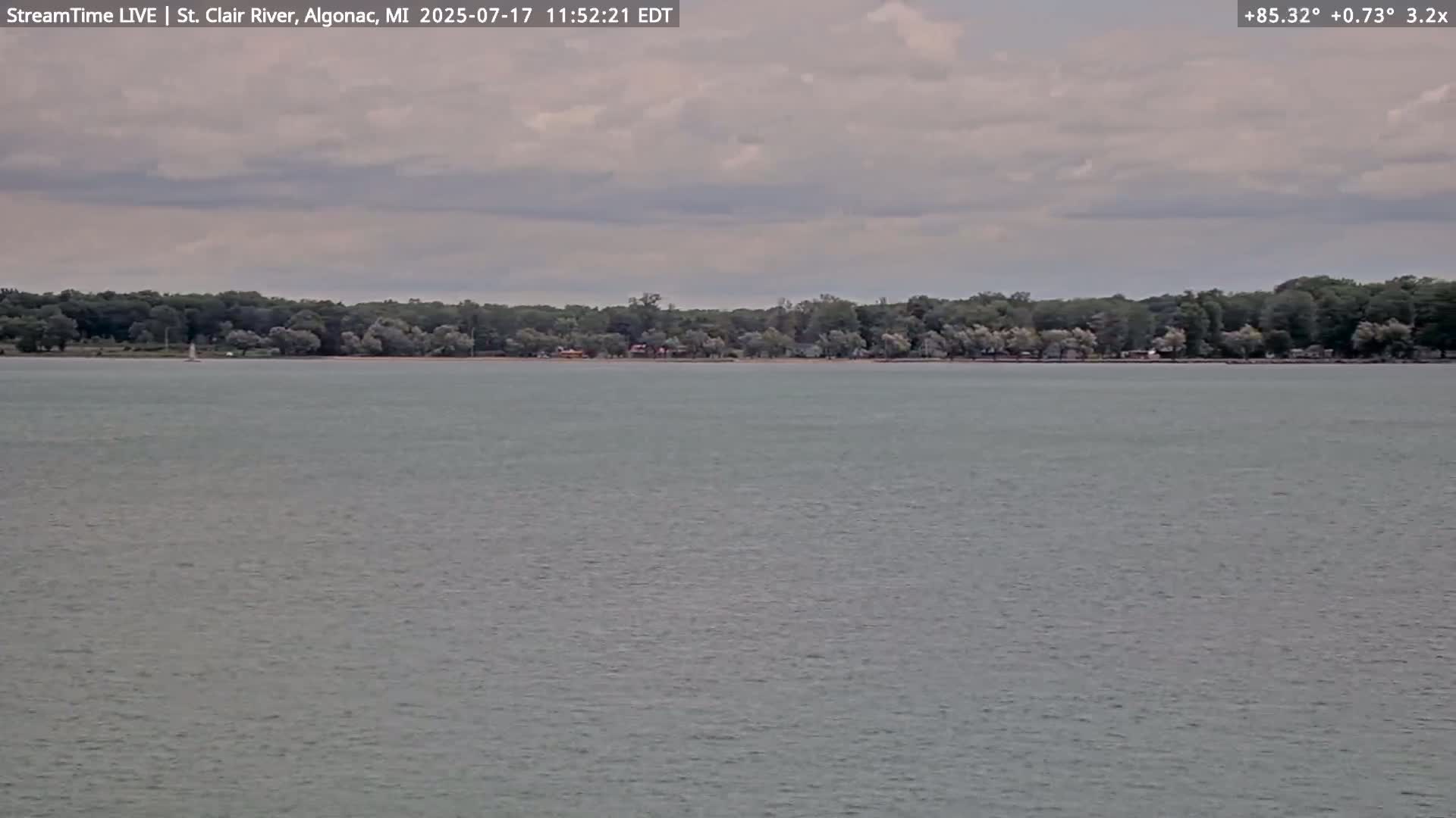 Algonac Village & St. Clair River & USA - Canada Border View Live Cam - Algonac, St. Clair, Michigan, USA