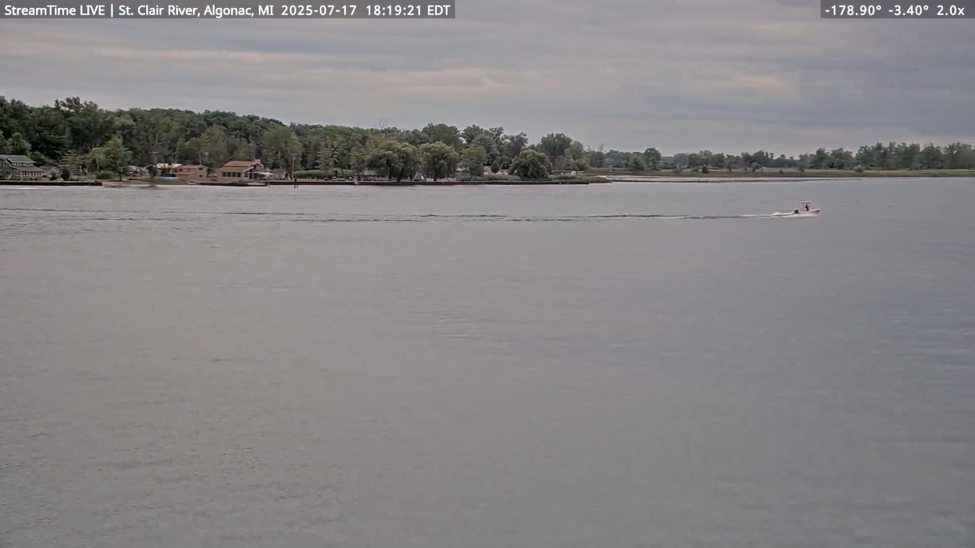 Algonac Village & St. Clair River & USA - Canada Border View Live Cam - Algonac, St. Clair, Michigan, USA