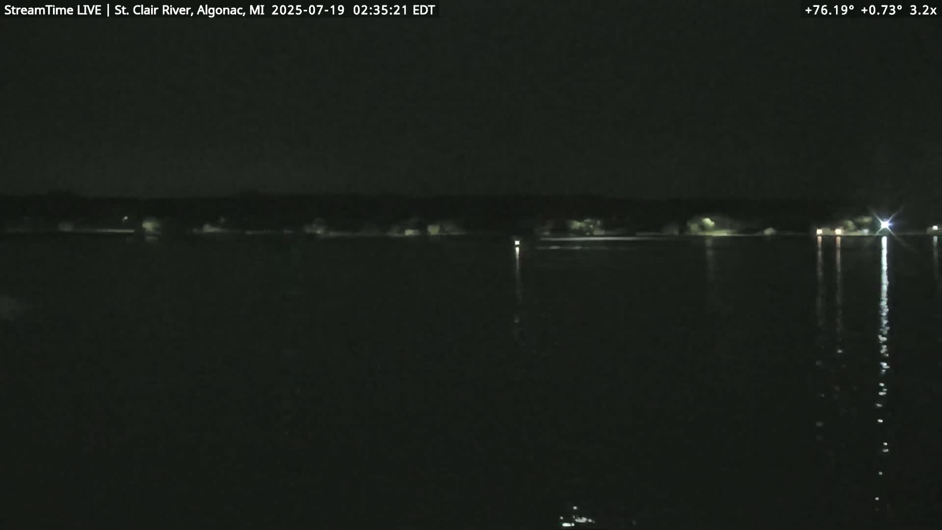 Algonac Village & St. Clair River & USA - Canada Border View Live Cam - Algonac, St. Clair, Michigan, USA