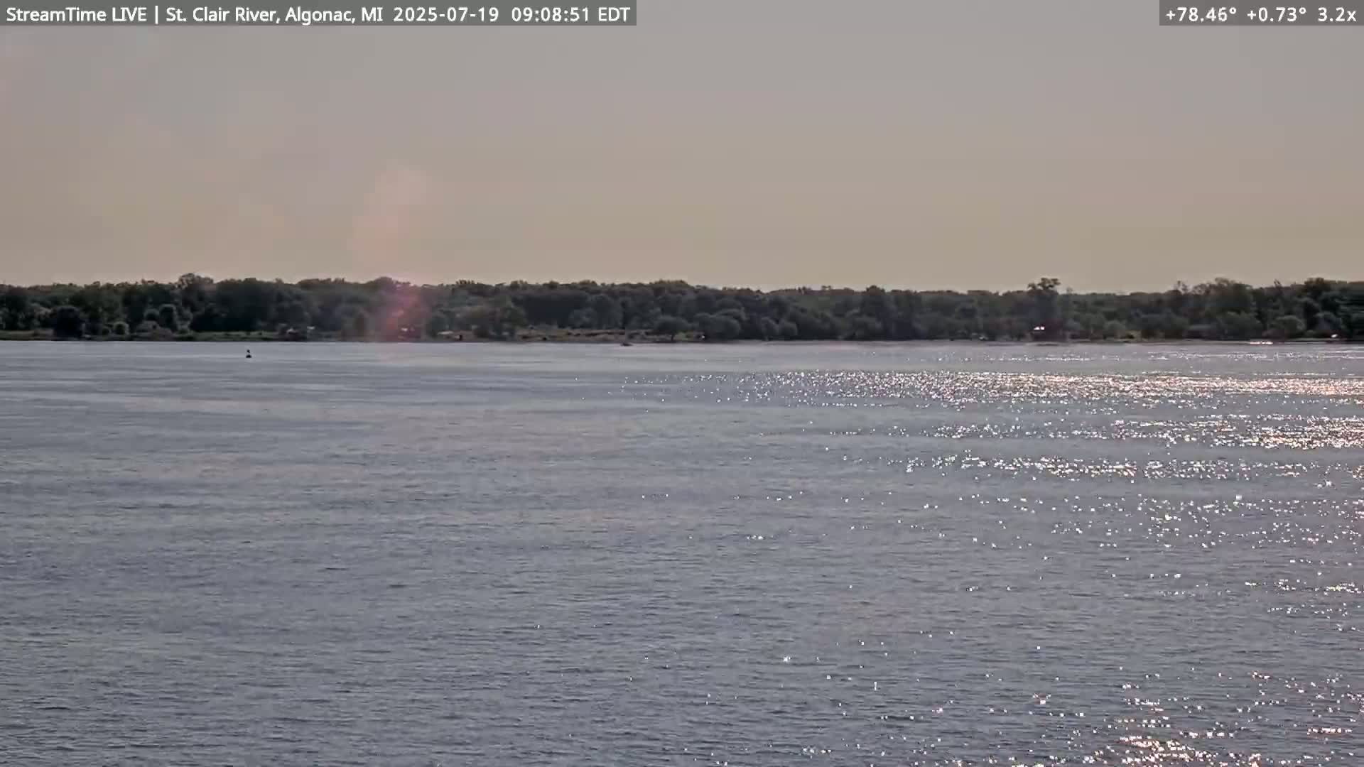 Algonac Village & St. Clair River & USA - Canada Border View Live Cam - Algonac, St. Clair, Michigan, USA