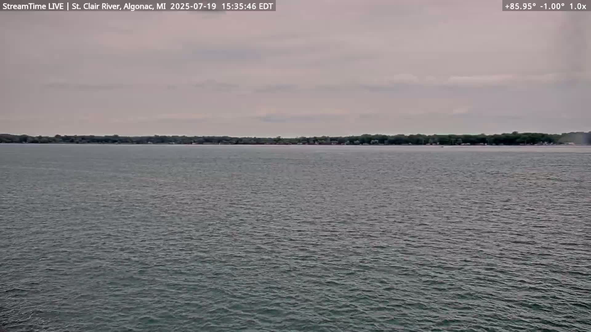 Algonac Village & St. Clair River & USA - Canada Border View Live Cam - Algonac, St. Clair, Michigan, USA