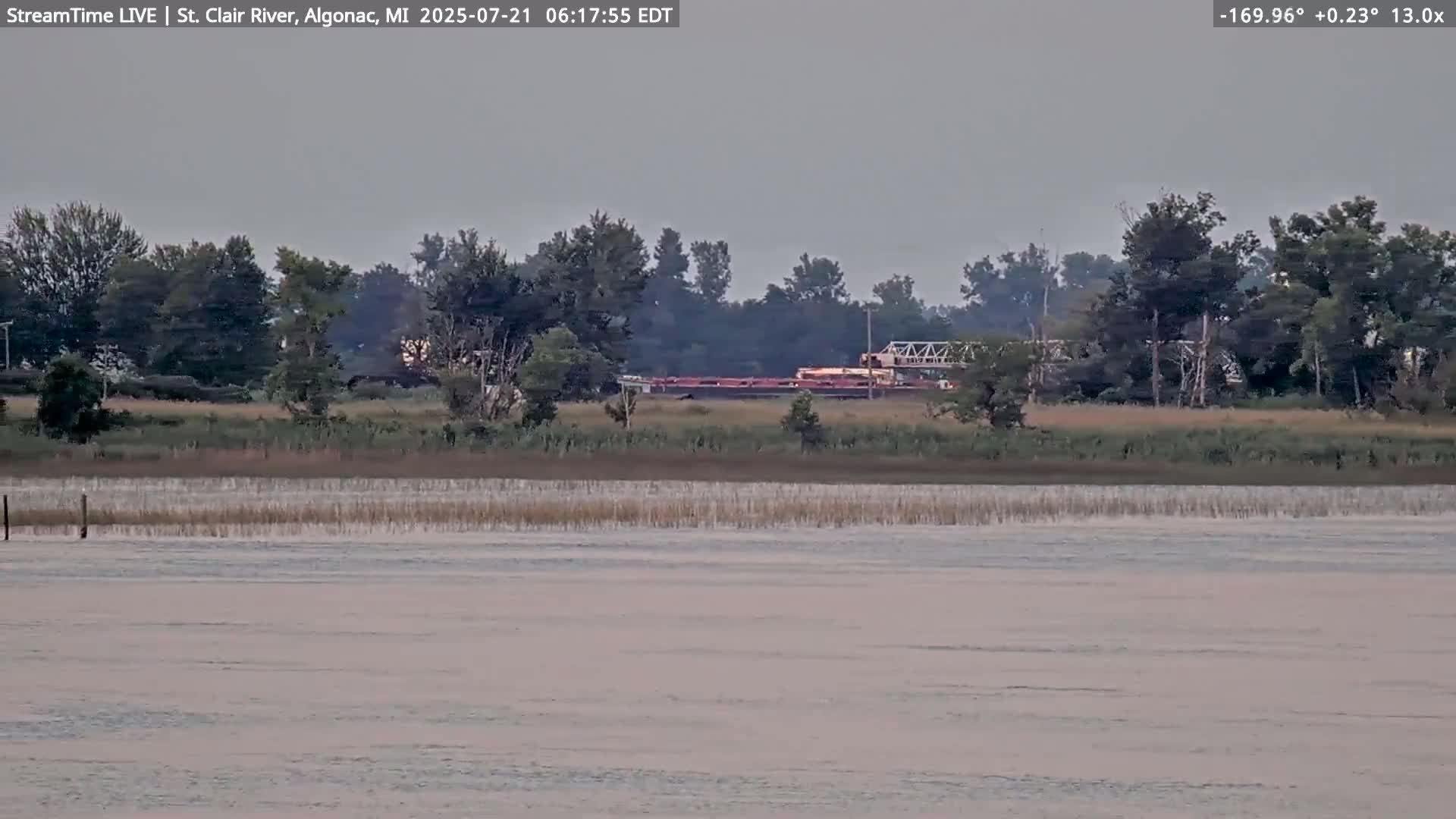Algonac Village & St. Clair River & USA - Canada Border View Live Cam - Algonac, St. Clair, Michigan, USA