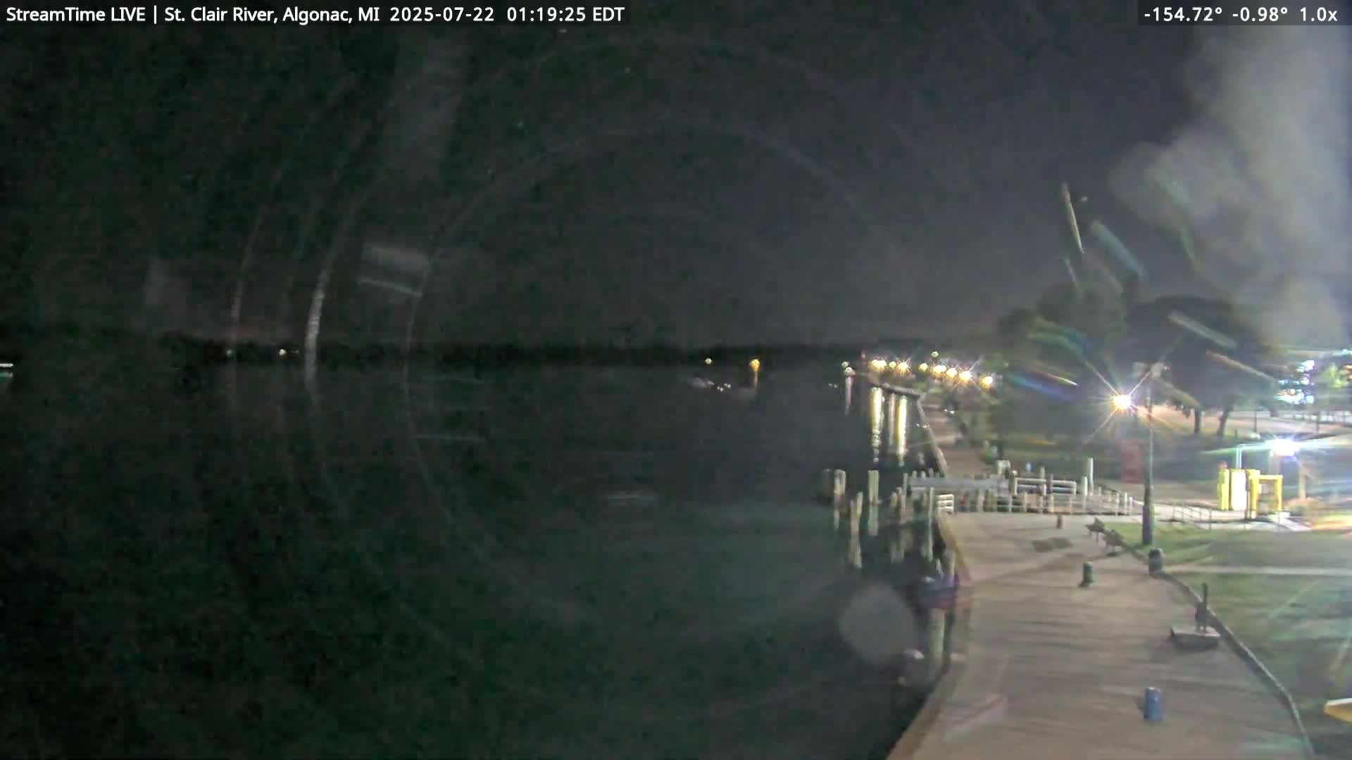 Algonac Village & St. Clair River & USA - Canada Border View Live Cam - Algonac, St. Clair, Michigan, USA