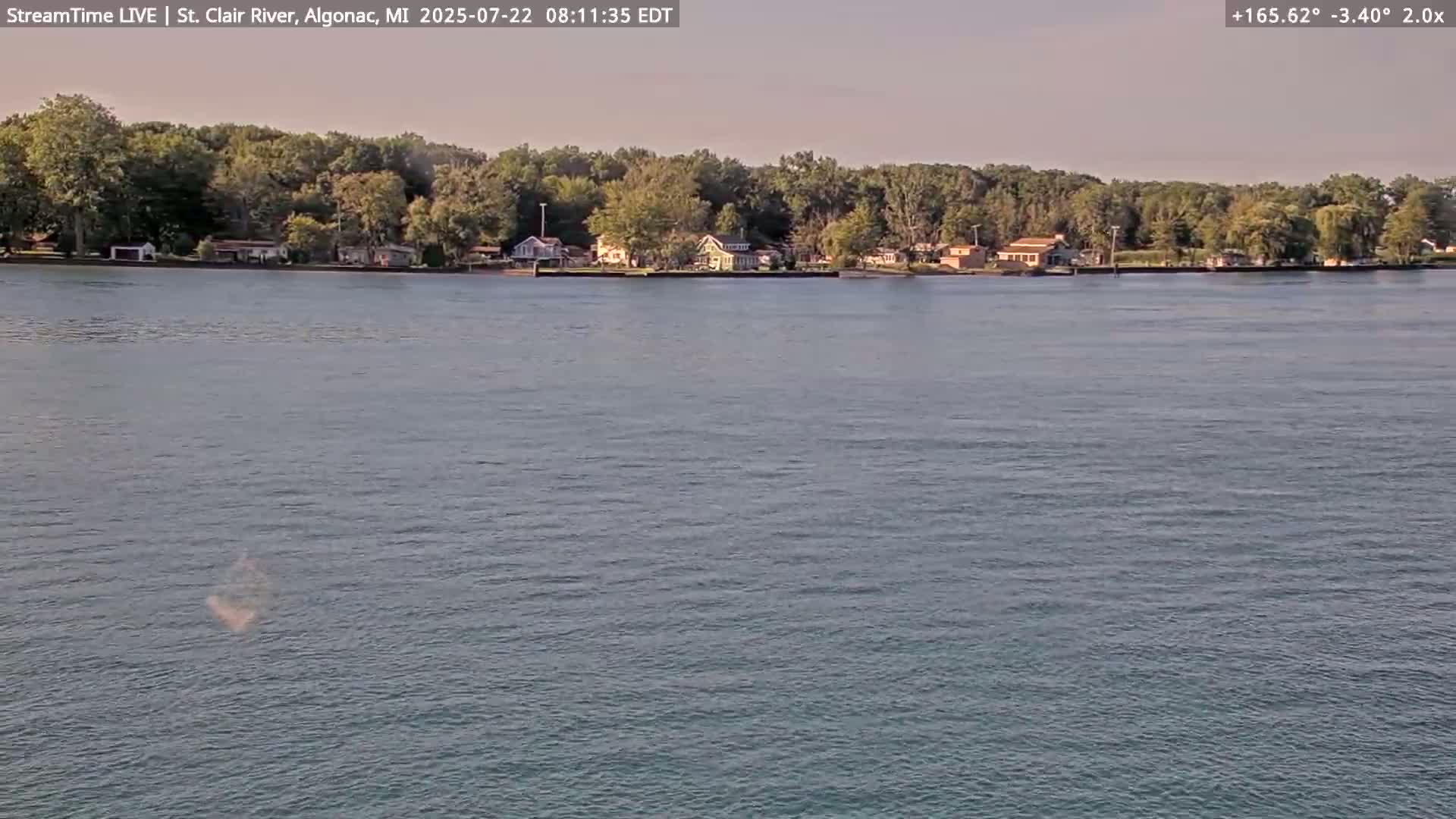 Algonac Village & St. Clair River & USA - Canada Border View Live Cam - Algonac, St. Clair, Michigan, USA
