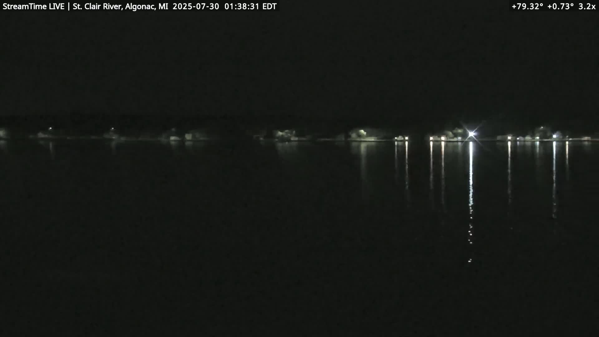 Algonac Village & St. Clair River & USA - Canada Border View Live Cam - Algonac, St. Clair, Michigan, USA