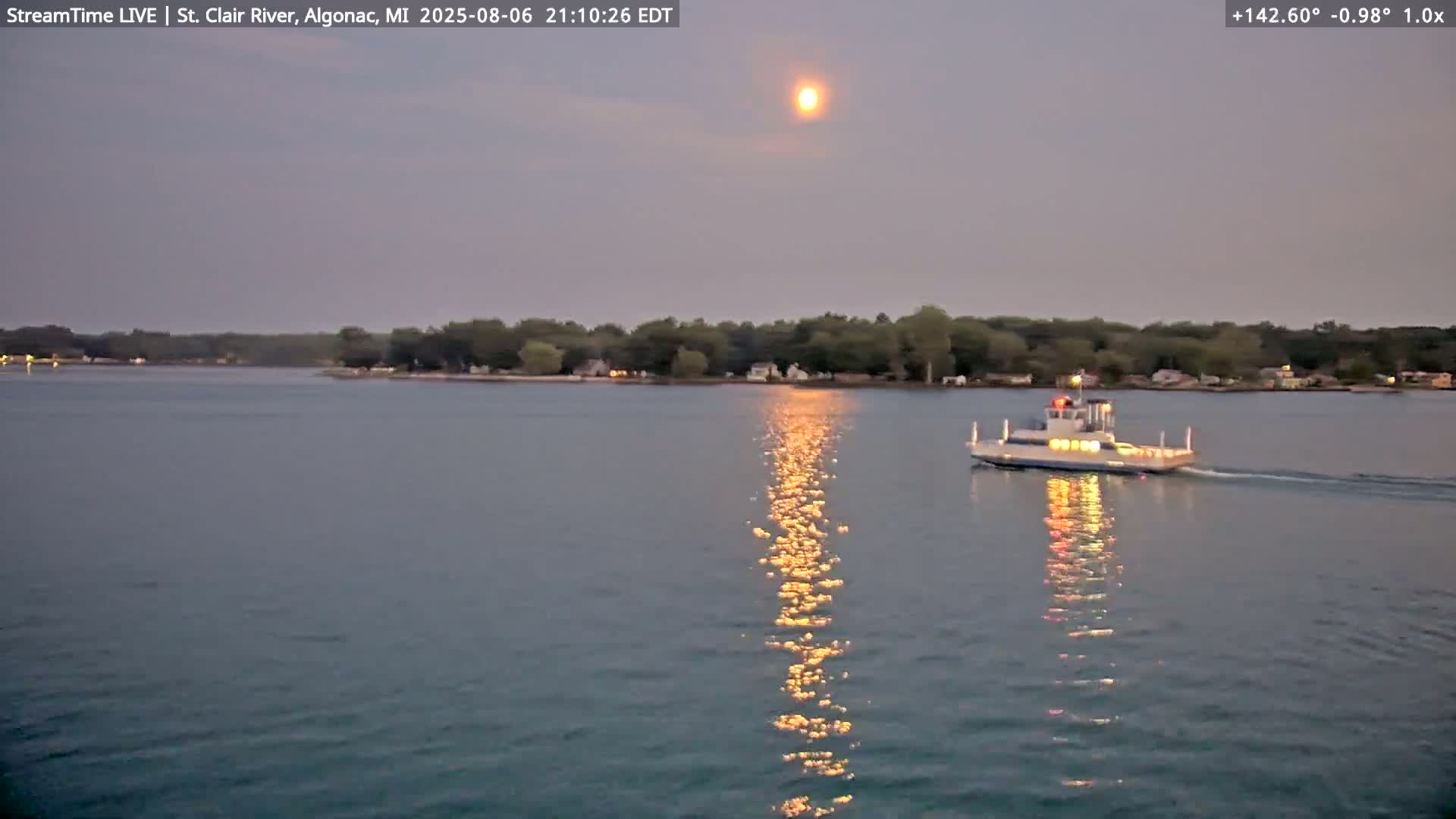 Algonac Village & St. Clair River & USA - Canada Border View Live Cam - Algonac, St. Clair, Michigan, USA