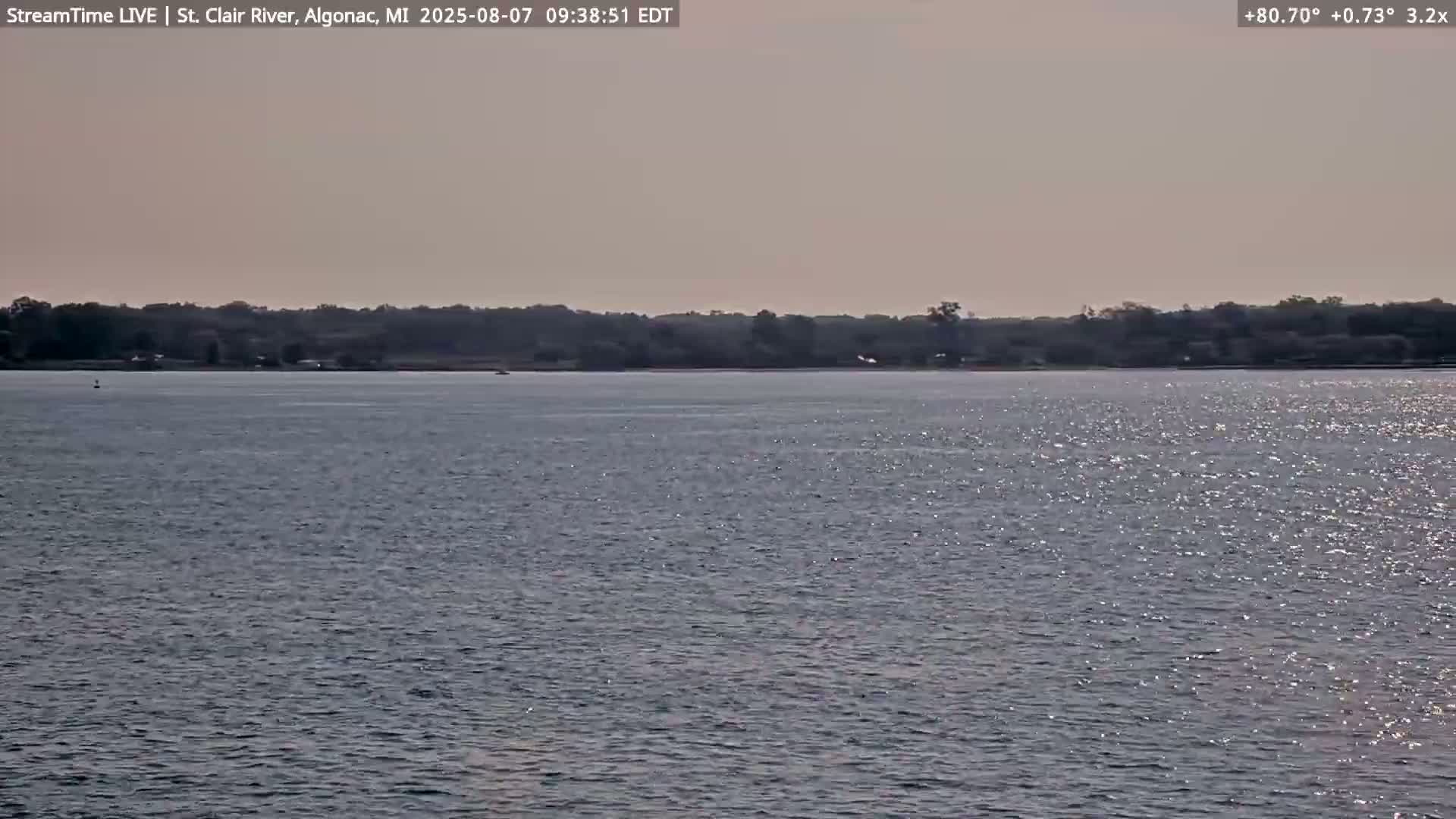 Algonac Village & St. Clair River & USA - Canada Border View Live Cam - Algonac, St. Clair, Michigan, USA