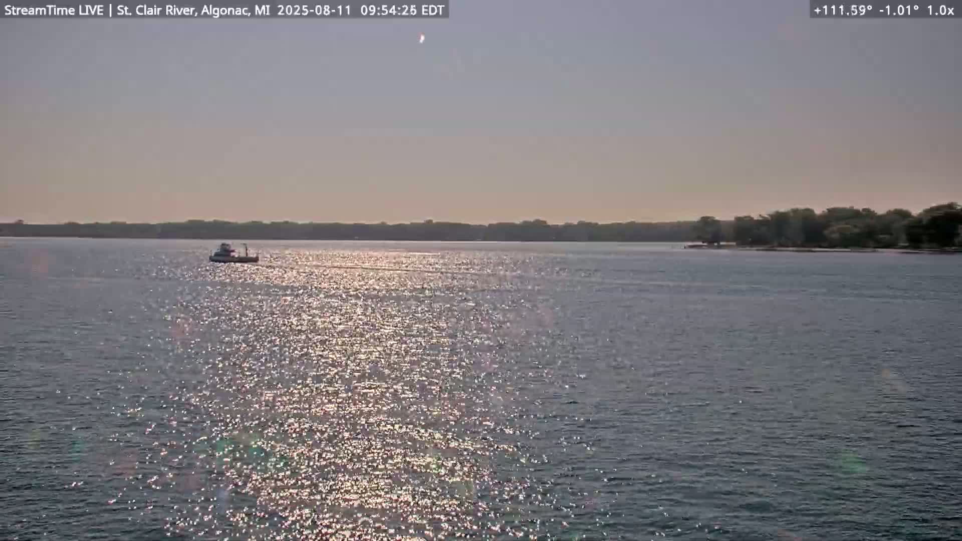 Algonac Village & St. Clair River & USA - Canada Border View Live Cam - Algonac, St. Clair, Michigan, USA