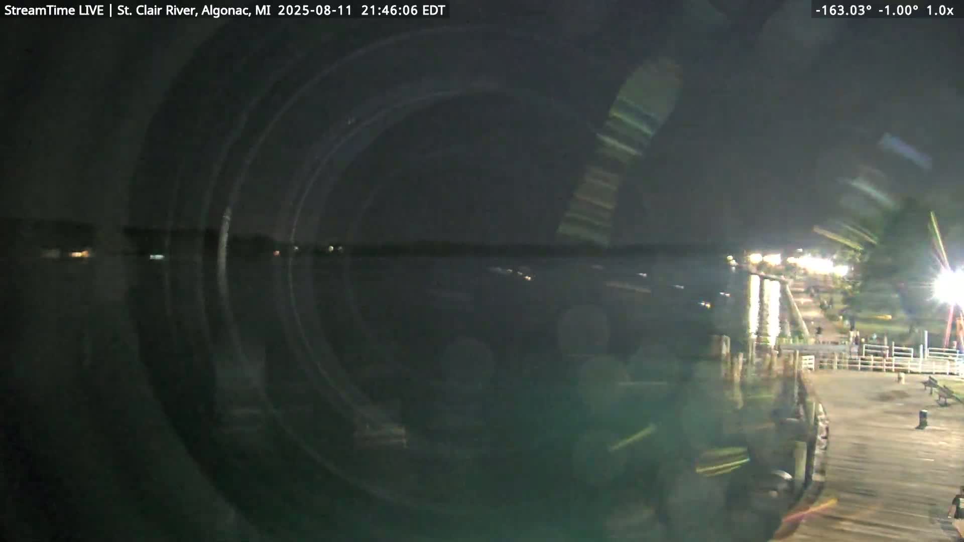 Algonac Village & St. Clair River & USA - Canada Border View Live Cam - Algonac, St. Clair, Michigan, USA