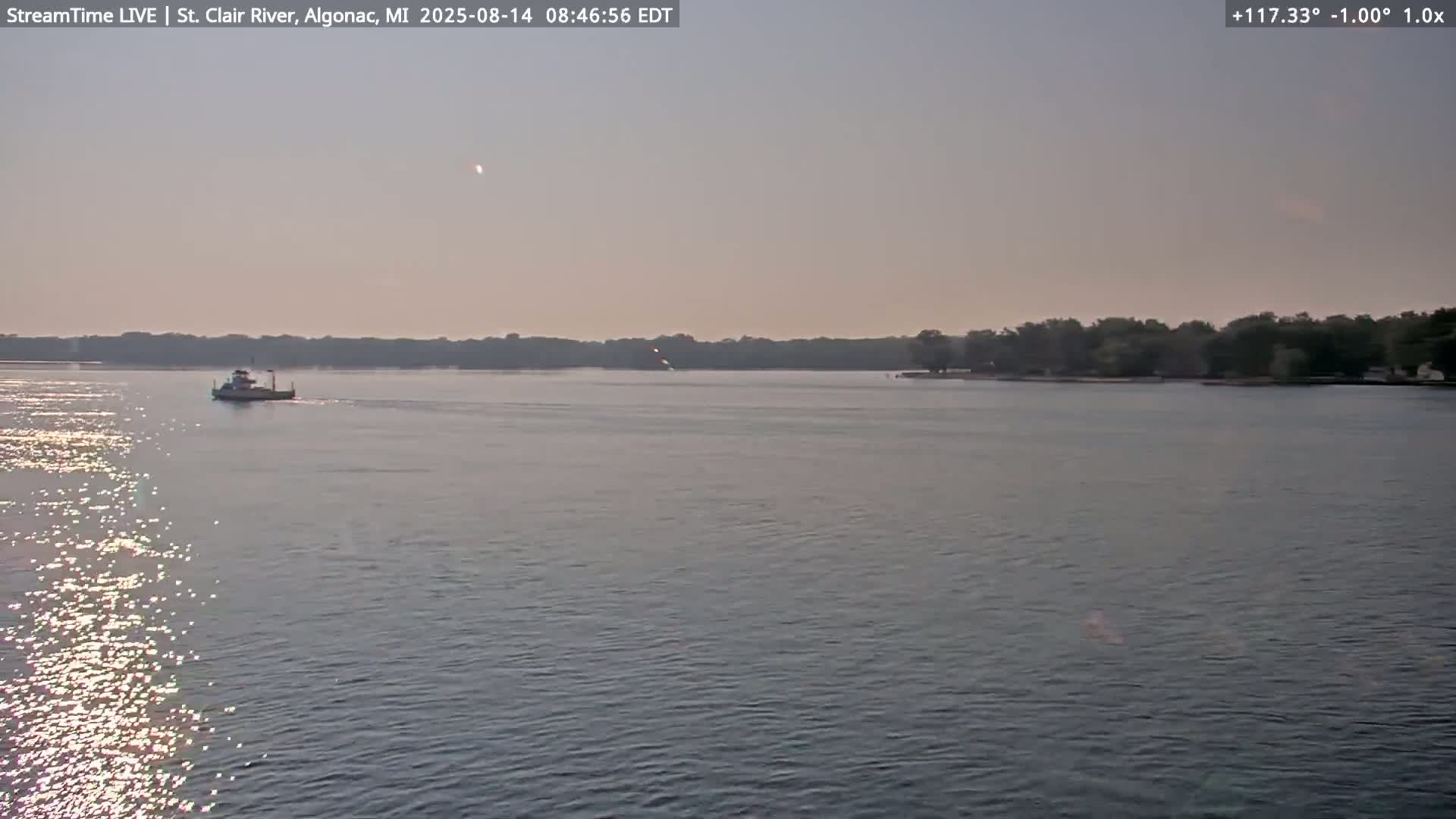 Algonac Village & St. Clair River & USA - Canada Border View Live Cam - Algonac, St. Clair, Michigan, USA