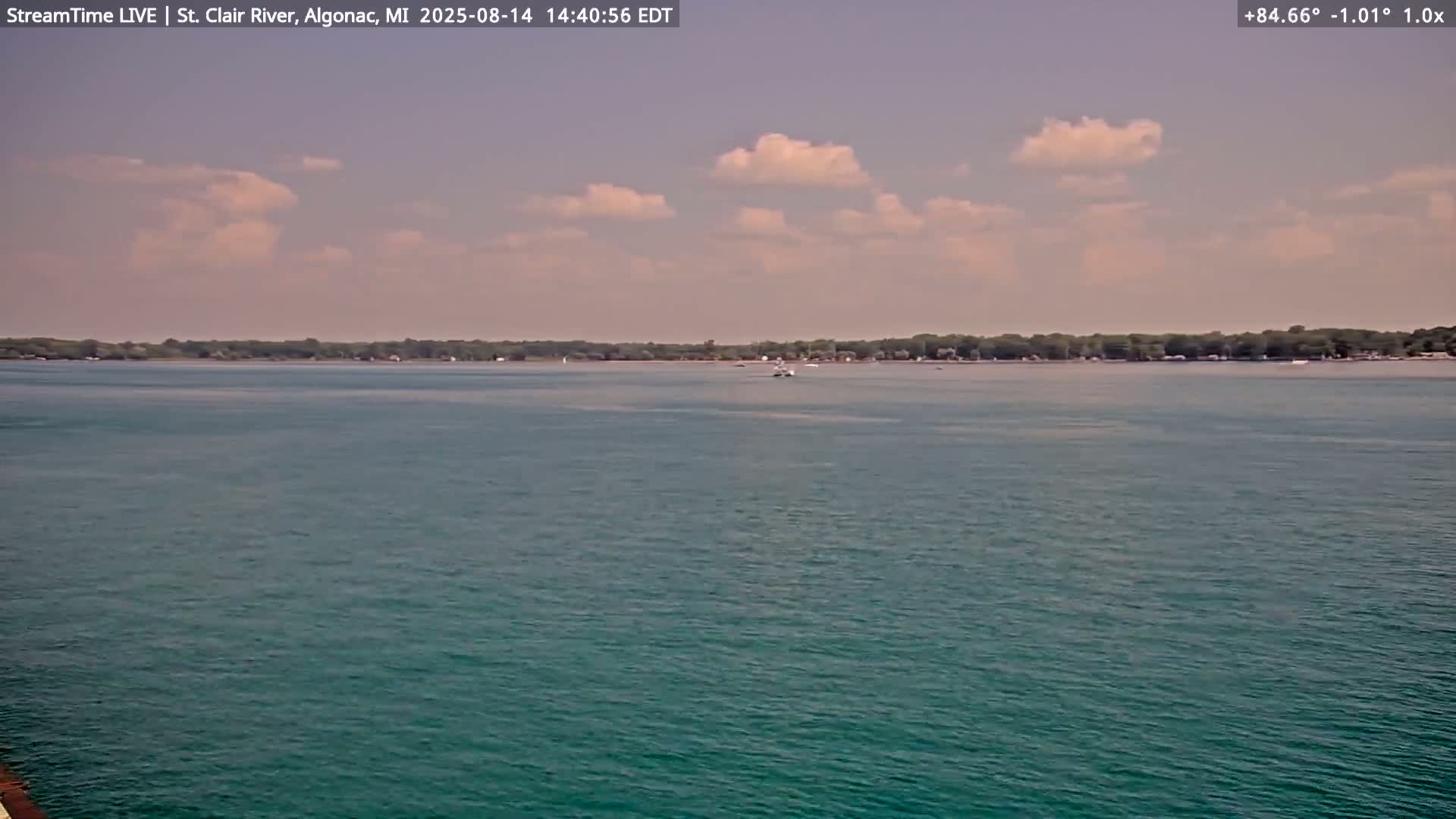 Algonac Village & St. Clair River & USA - Canada Border View Live Cam - Algonac, St. Clair, Michigan, USA