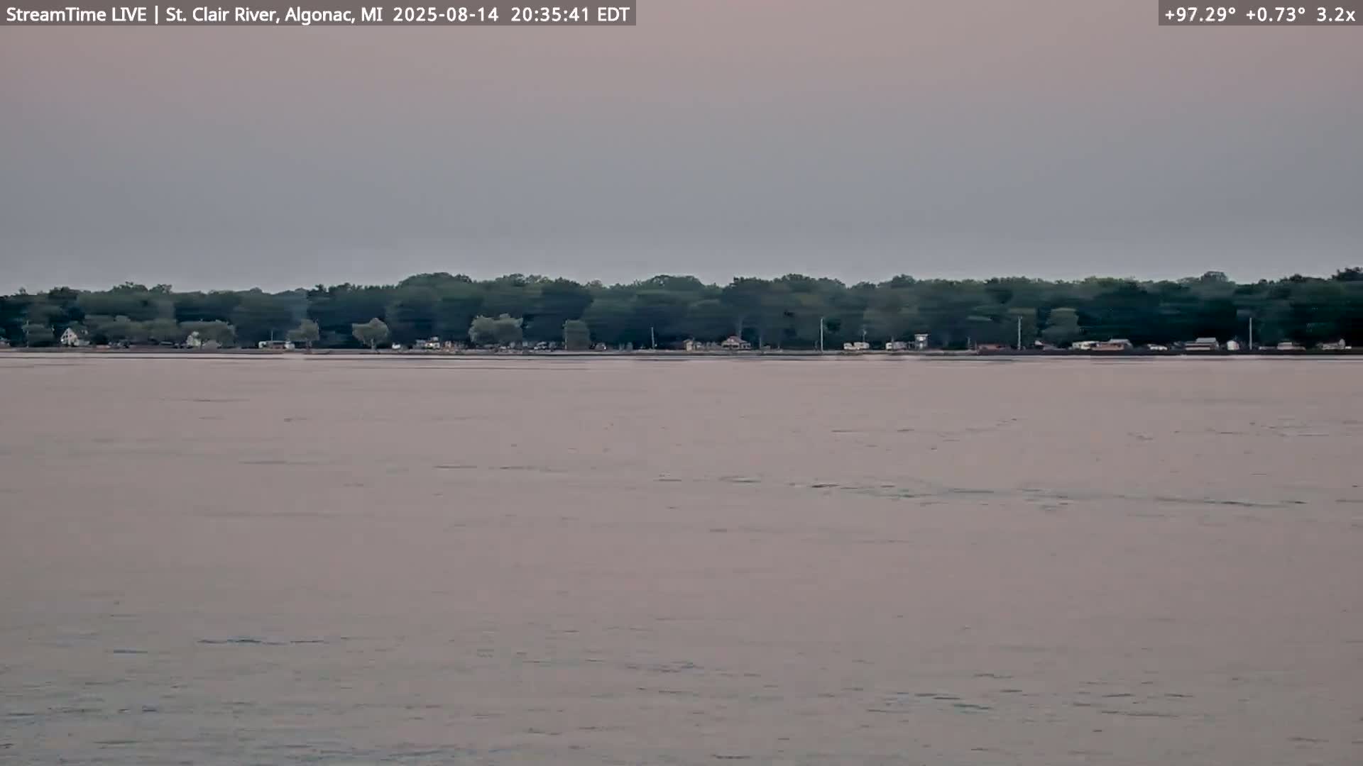 Algonac Village & St. Clair River & USA - Canada Border View Live Cam - Algonac, St. Clair, Michigan, USA