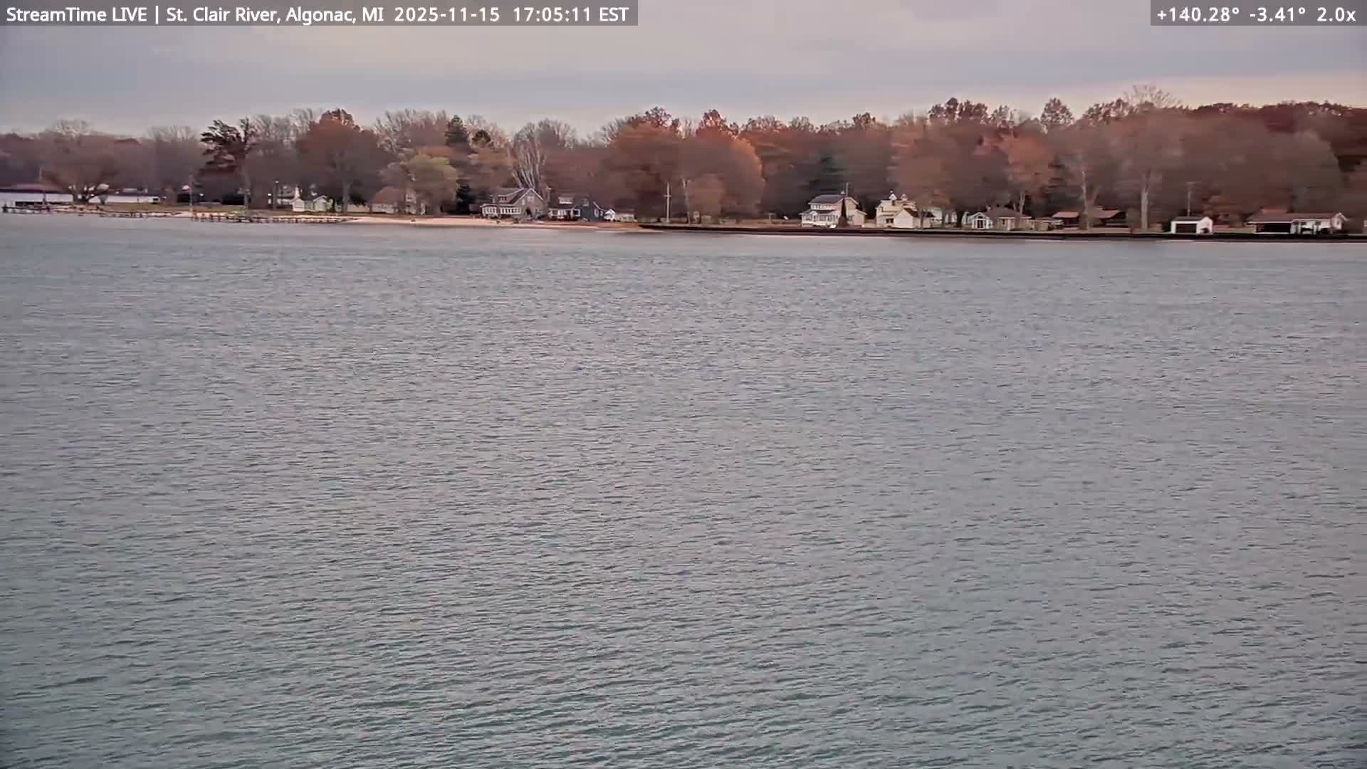 Algonac Village & St. Clair River & USA - Canada Border View Live Cam - Algonac, St. Clair, Michigan, USA