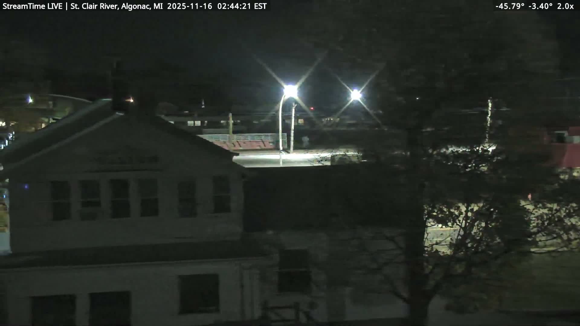 Algonac Village & St. Clair River & USA - Canada Border View Live Cam - Algonac, St. Clair, Michigan, USA