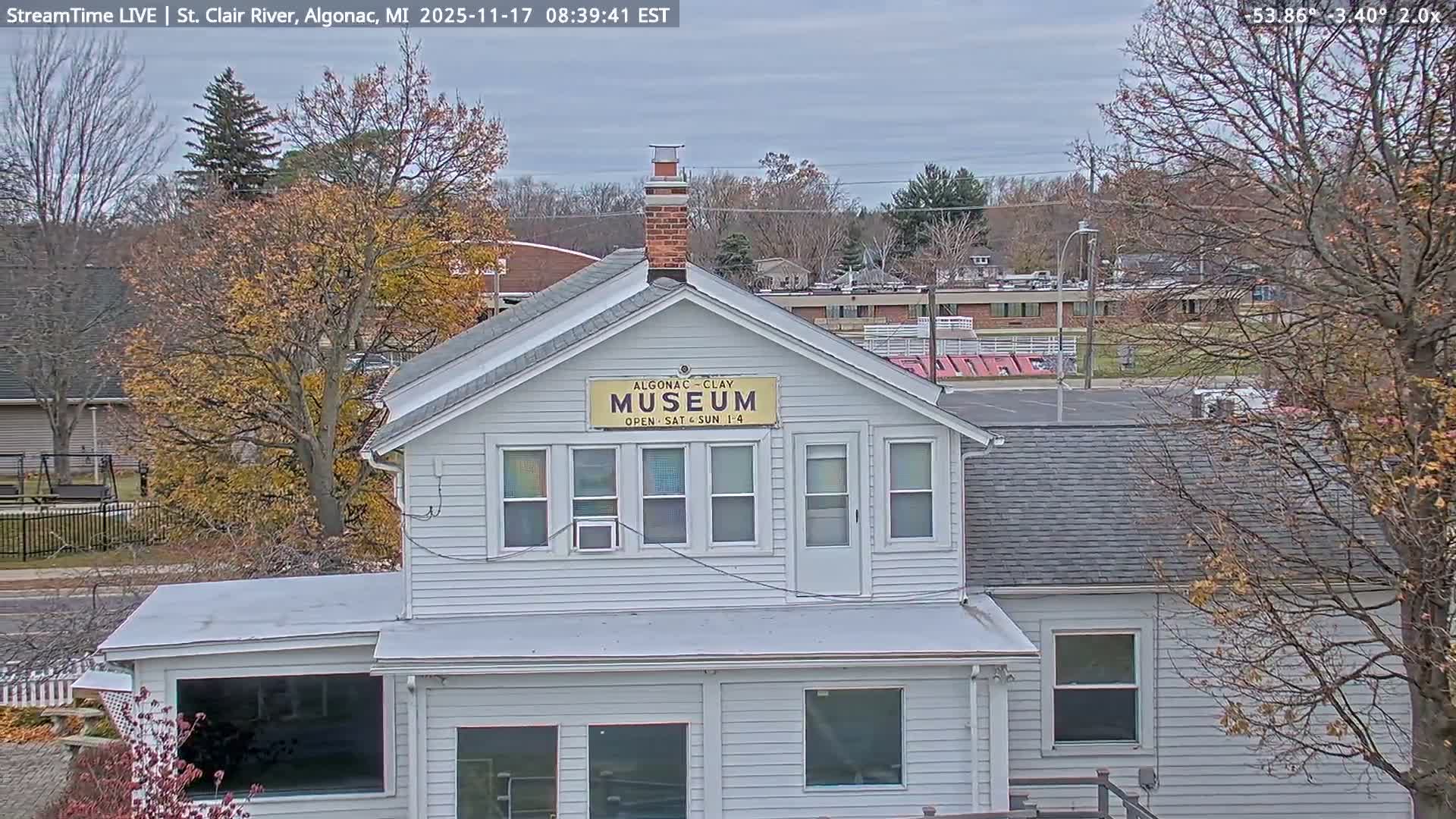 Algonac Village & St. Clair River & USA - Canada Border View Live Cam - Algonac, St. Clair, Michigan, USA