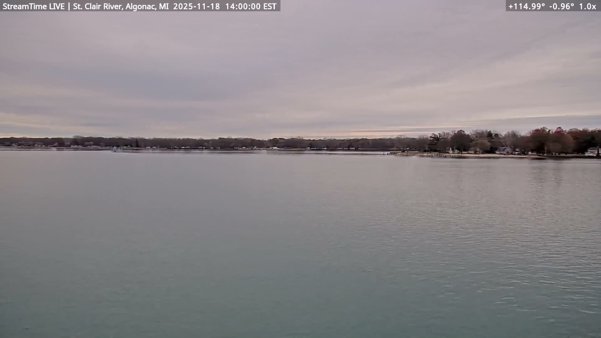 Algonac Village & St. Clair River & USA - Canada Border View Live Cam - Algonac, St. Clair, Michigan, USA
