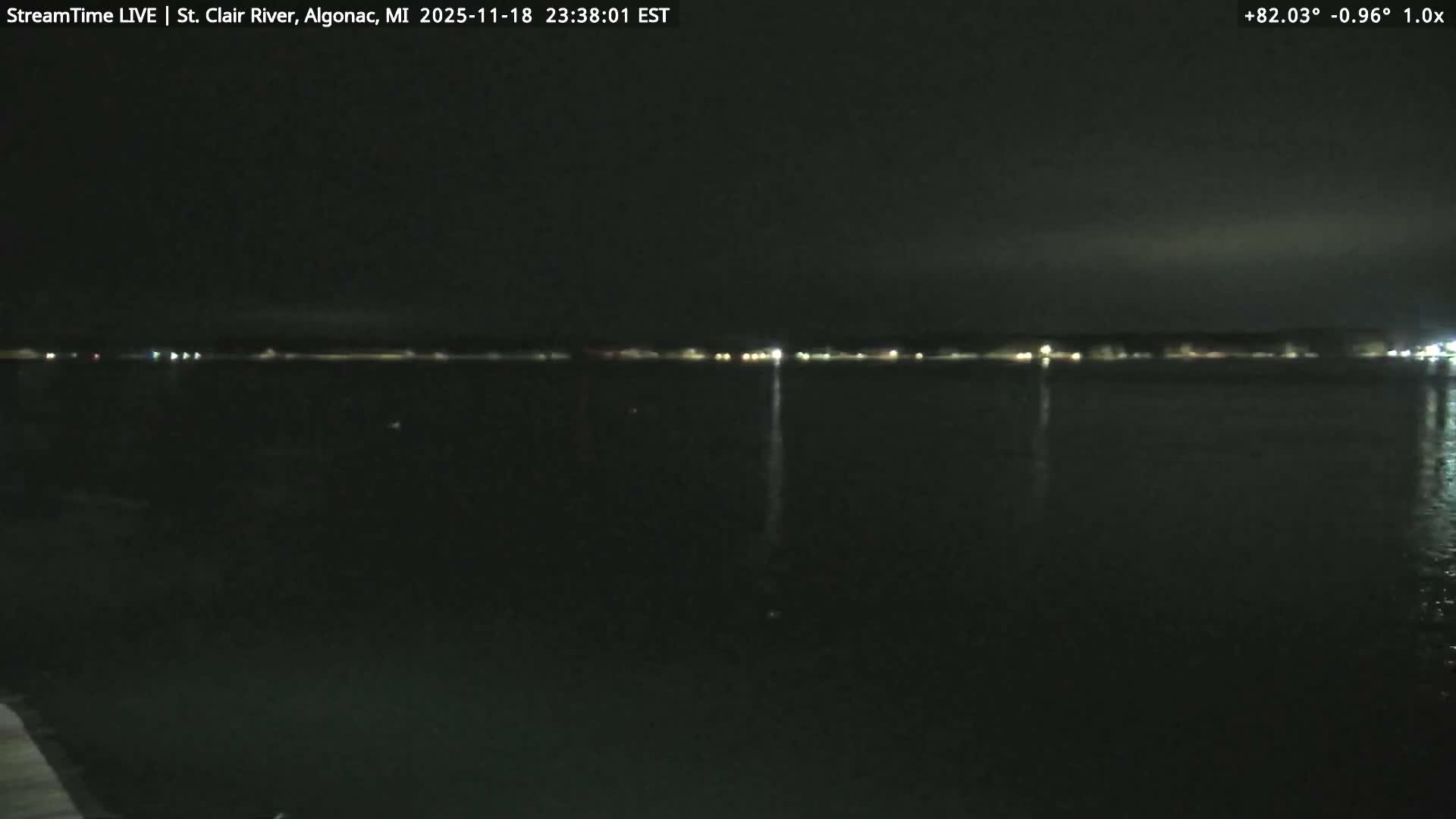 Algonac Village & St. Clair River & USA - Canada Border View Live Cam - Algonac, St. Clair, Michigan, USA