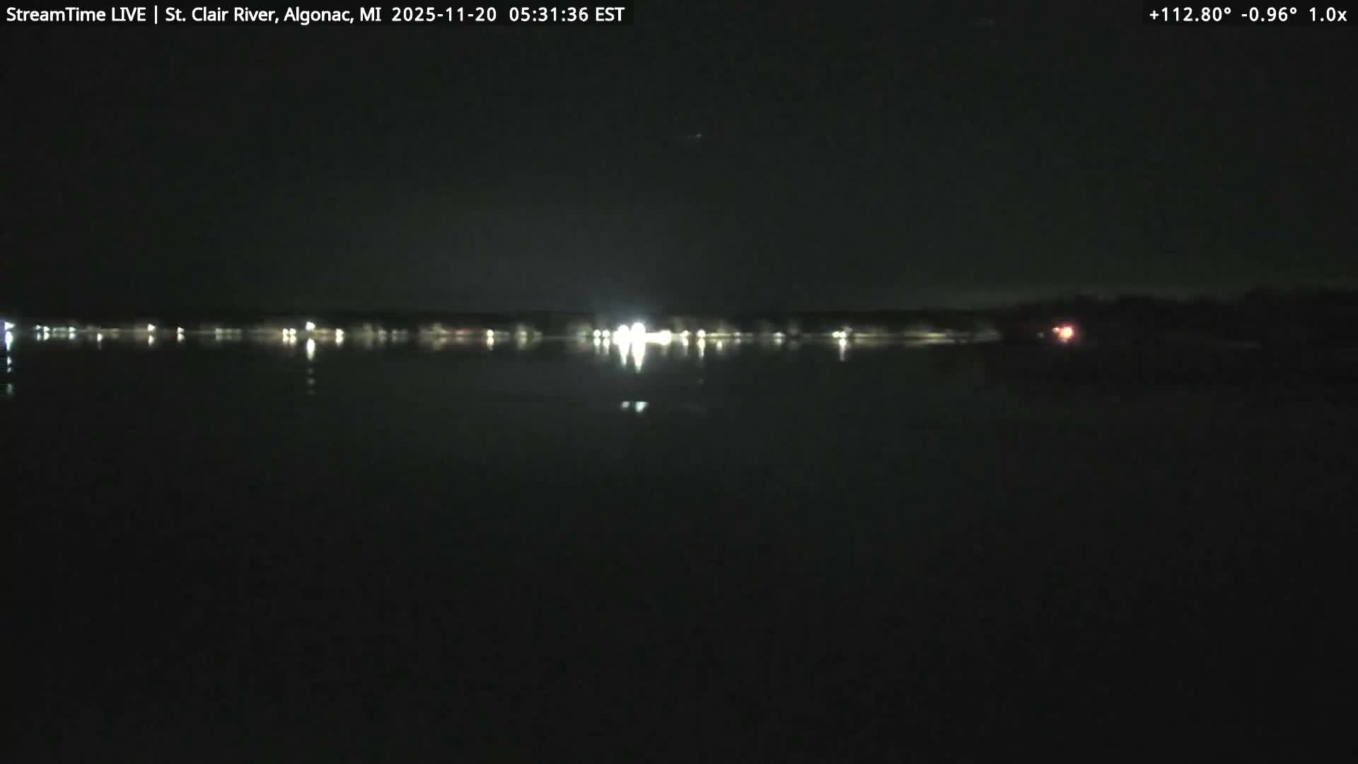 Algonac Village & St. Clair River & USA - Canada Border View Live Cam - Algonac, St. Clair, Michigan, USA