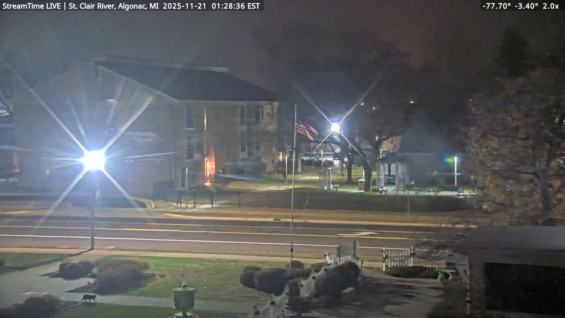 Algonac Village & St. Clair River & USA - Canada Border View Live Cam - Algonac, St. Clair, Michigan, USA