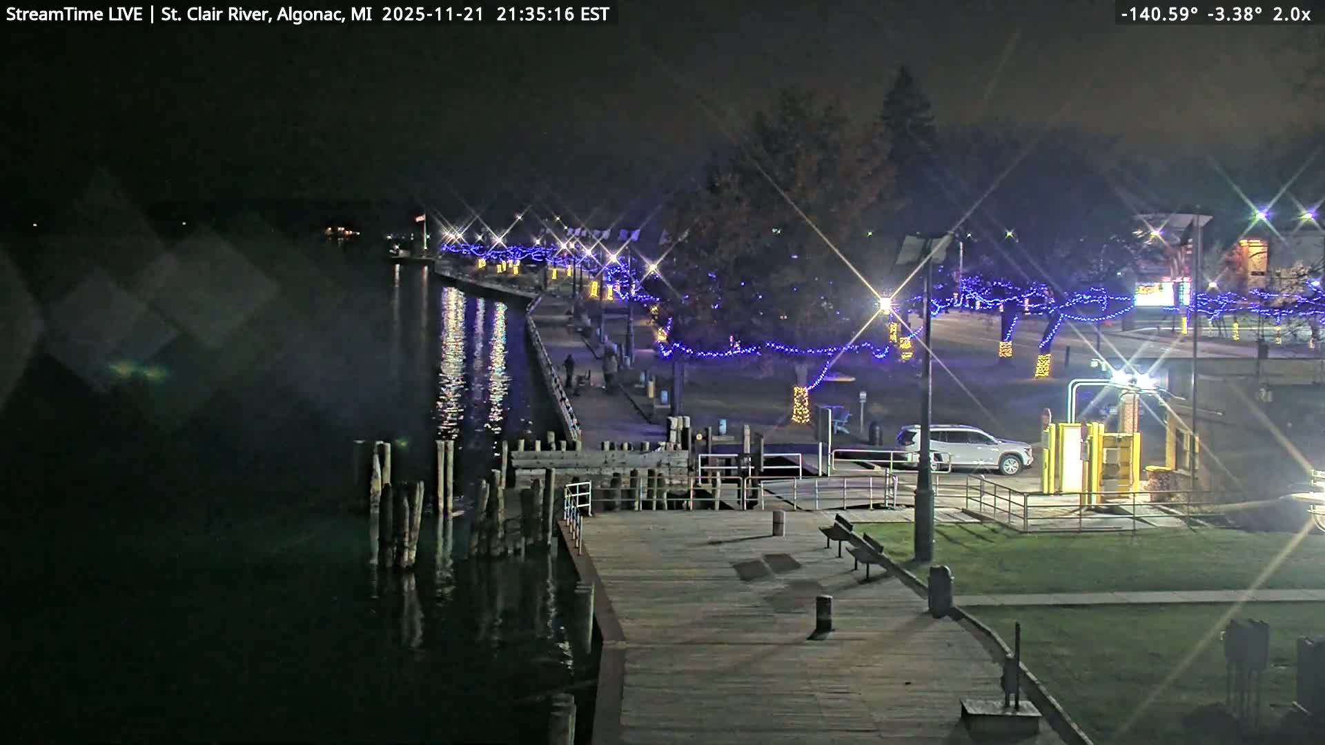 Algonac Village & St. Clair River & USA - Canada Border View Live Cam - Algonac, St. Clair, Michigan, USA