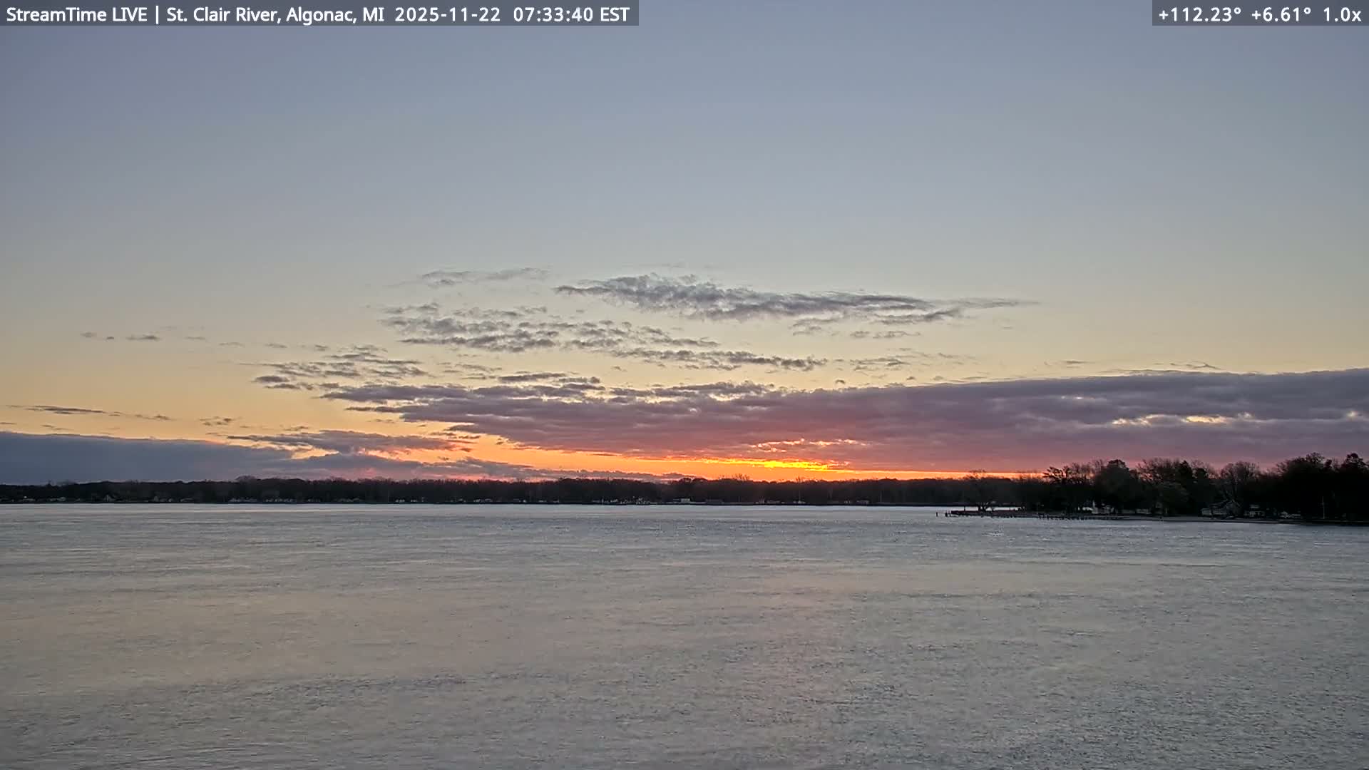 Algonac Village & St. Clair River & USA - Canada Border View Live Cam - Algonac, St. Clair, Michigan, USA