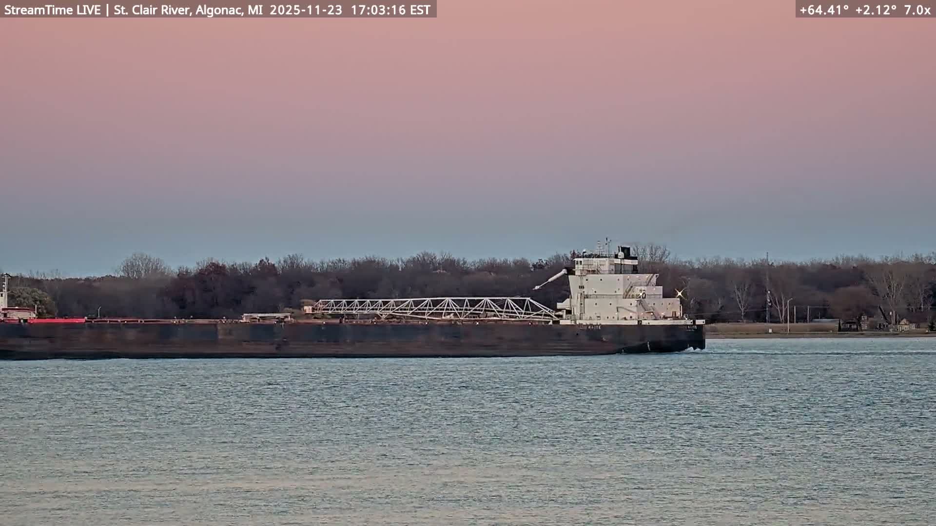 Algonac Village & St. Clair River & USA - Canada Border View Live Cam - Algonac, St. Clair, Michigan, USA