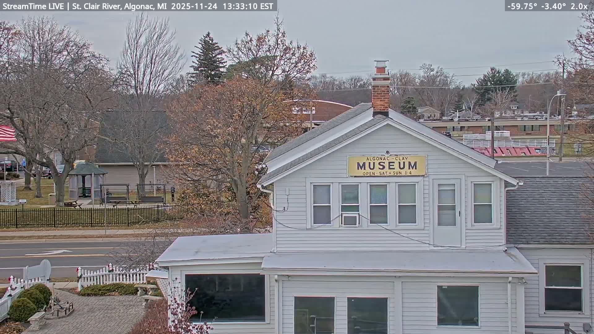 Algonac Village & St. Clair River & USA - Canada Border View Live Cam - Algonac, St. Clair, Michigan, USA