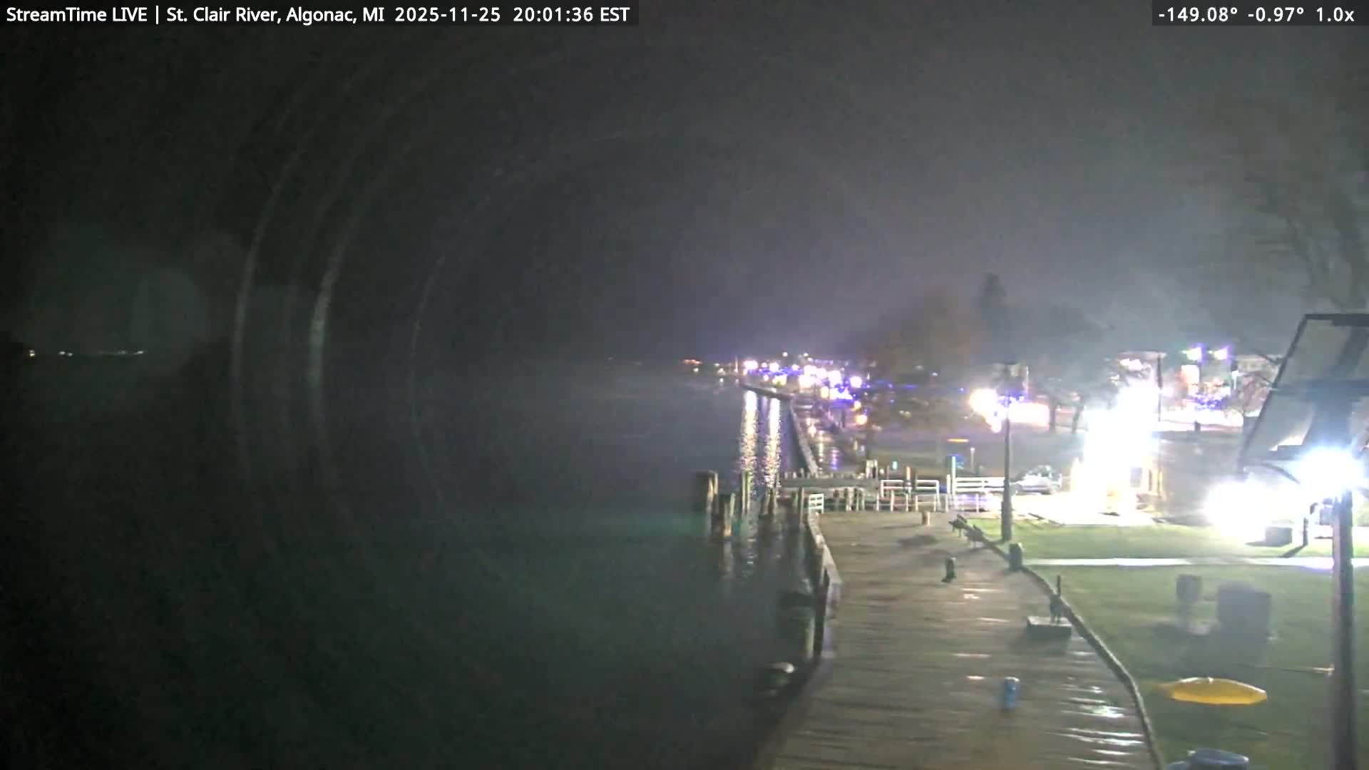 Algonac Village & St. Clair River & USA - Canada Border View Live Cam - Algonac, St. Clair, Michigan, USA