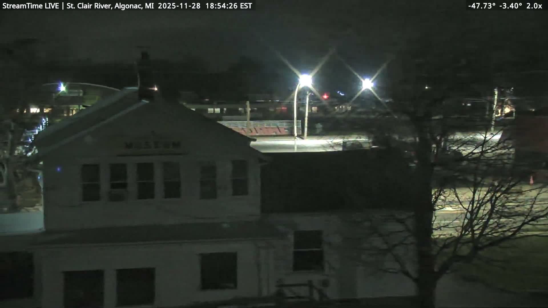 Algonac Village & St. Clair River & USA - Canada Border View Live Cam - Algonac, St. Clair, Michigan, USA