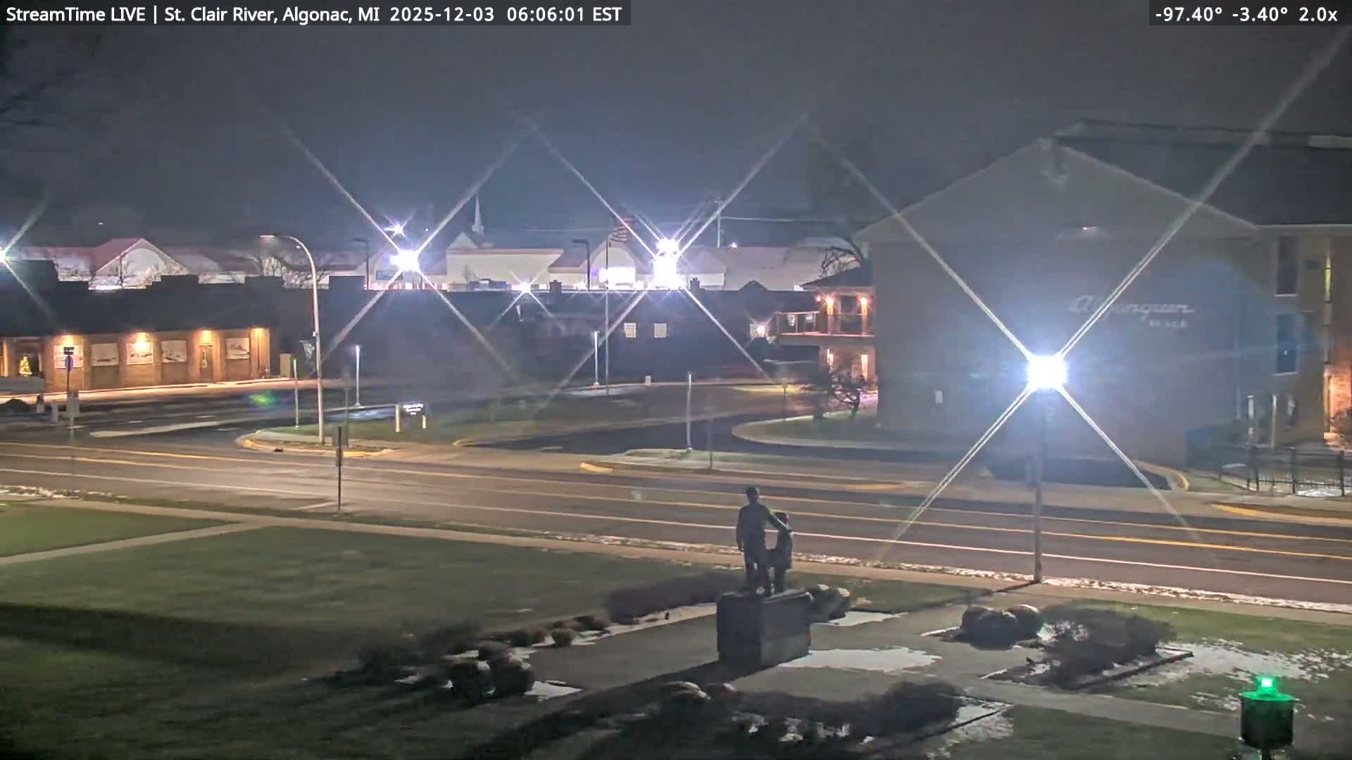 Algonac Village & St. Clair River & USA - Canada Border View Live Cam - Algonac, St. Clair, Michigan, USA