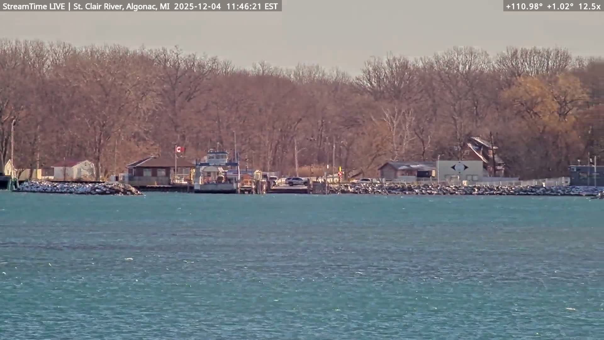 Algonac Village & St. Clair River & USA - Canada Border View Live Cam - Algonac, St. Clair, Michigan, USA