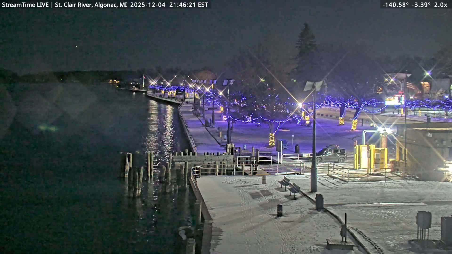 Algonac Village & St. Clair River & USA - Canada Border View Live Cam - Algonac, St. Clair, Michigan, USA