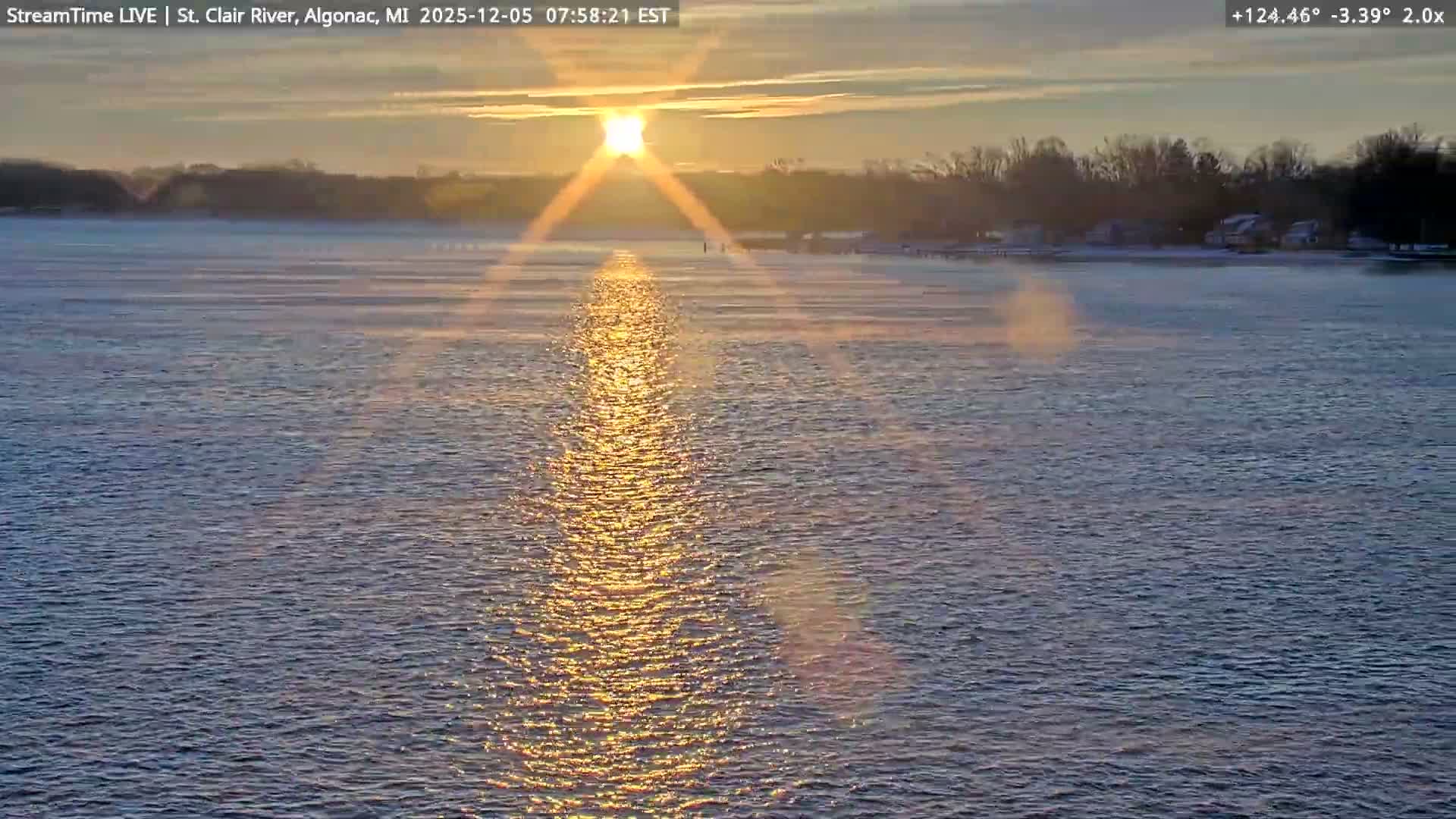 Algonac Village & St. Clair River & USA - Canada Border View Live Cam - Algonac, St. Clair, Michigan, USA