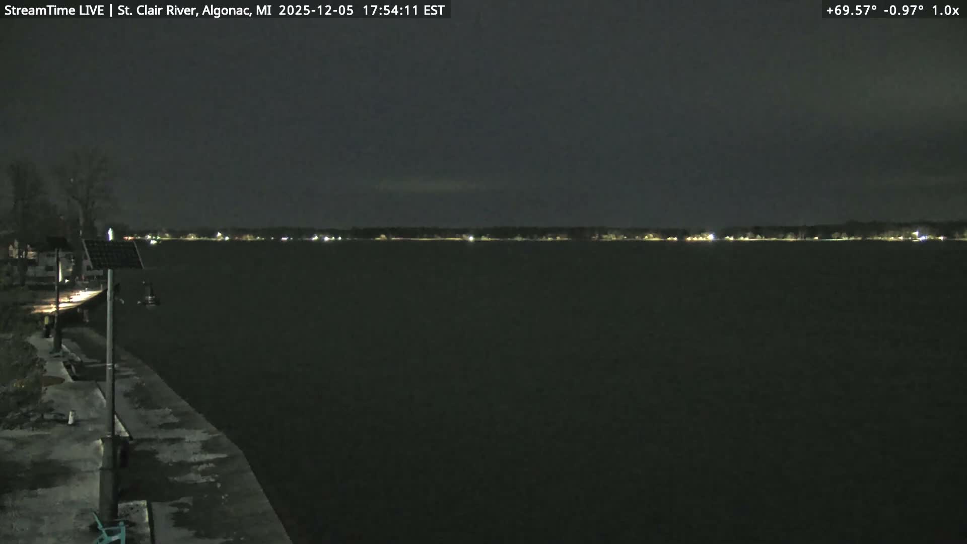 Algonac Village & St. Clair River & USA - Canada Border View Live Cam - Algonac, St. Clair, Michigan, USA