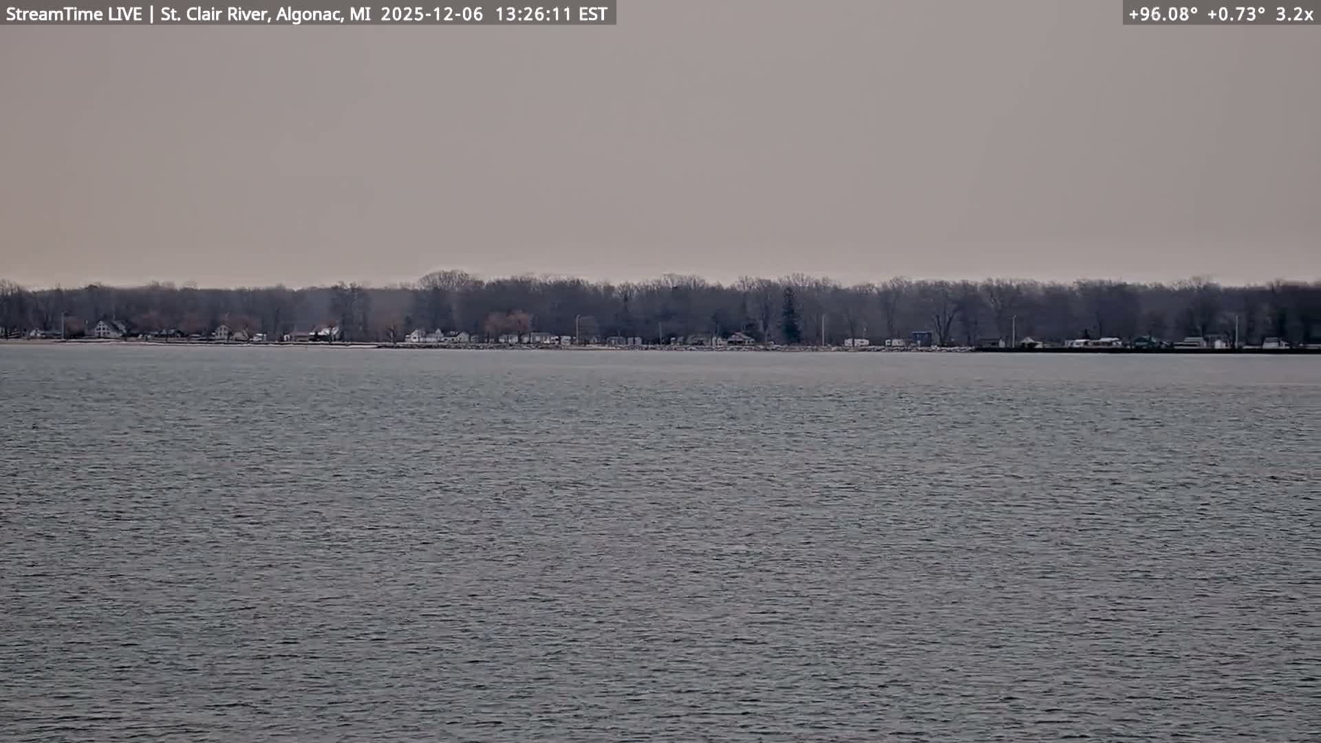 Algonac Village & St. Clair River & USA - Canada Border View Live Cam - Algonac, St. Clair, Michigan, USA