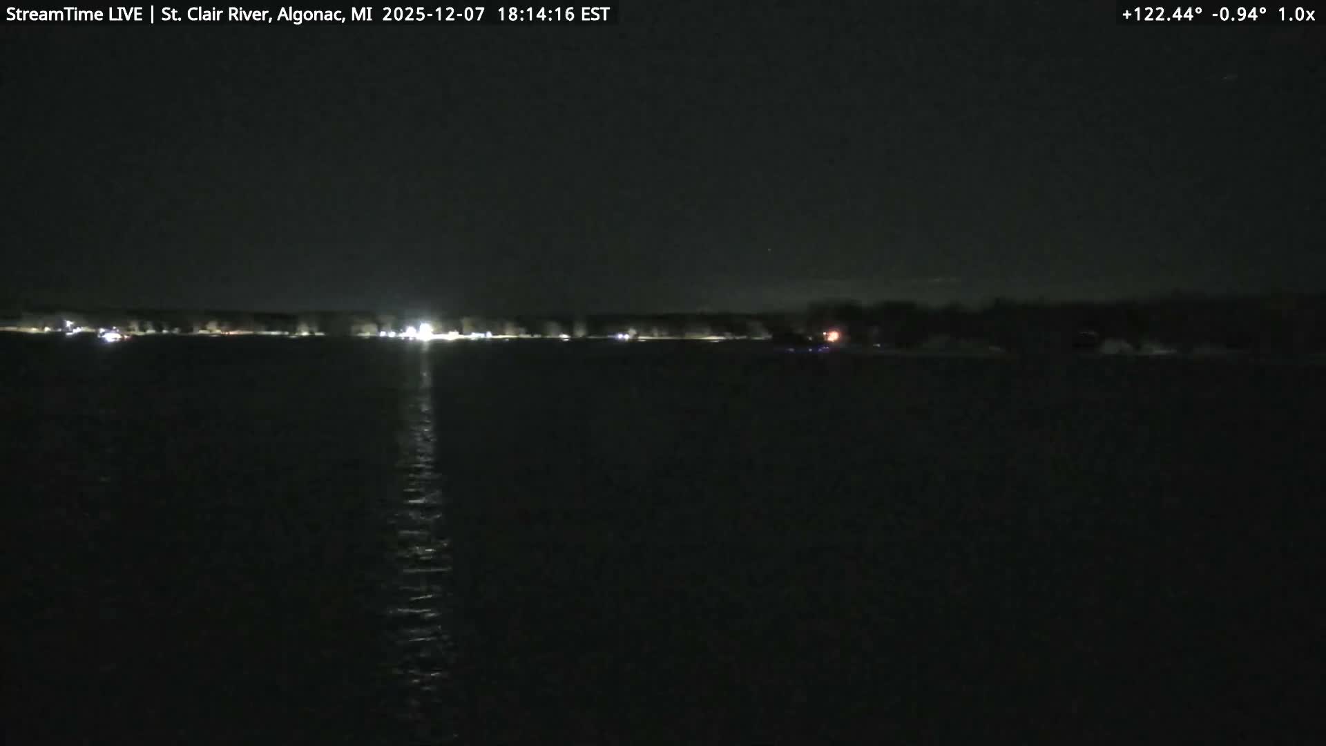 Algonac Village & St. Clair River & USA - Canada Border View Live Cam - Algonac, St. Clair, Michigan, USA