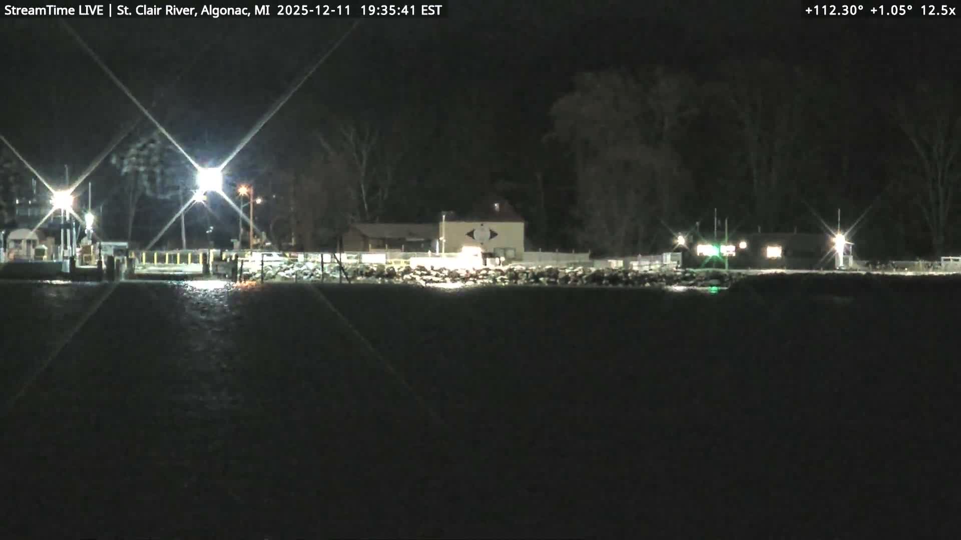 Algonac Village & St. Clair River & USA - Canada Border View Live Cam - Algonac, St. Clair, Michigan, USA