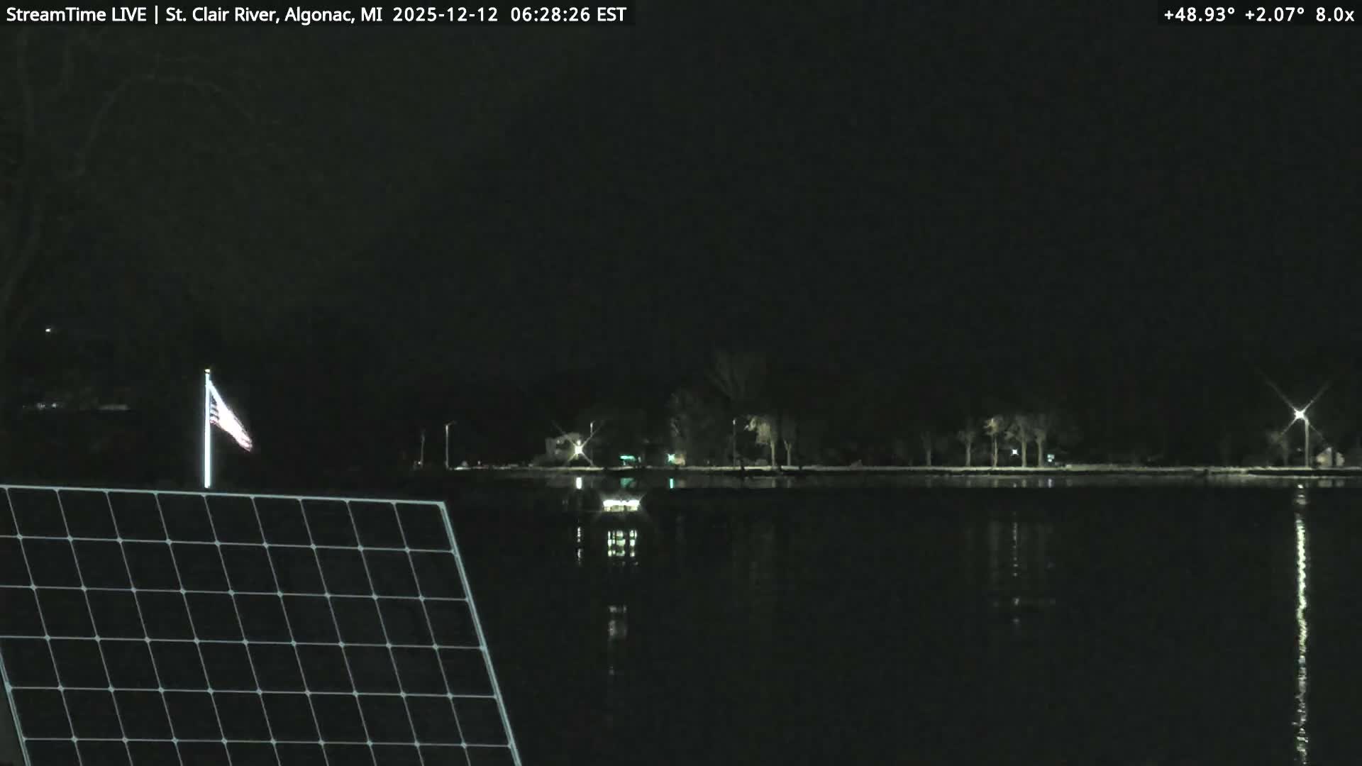 Algonac Village & St. Clair River & USA - Canada Border View Live Cam - Algonac, St. Clair, Michigan, USA