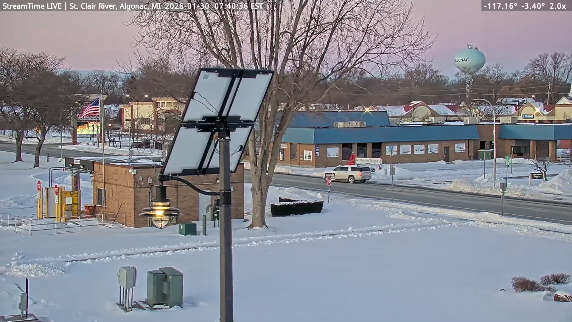 Algonac Village & St. Clair River & USA - Canada Border View Live Cam - Algonac, St. Clair, Michigan, USA